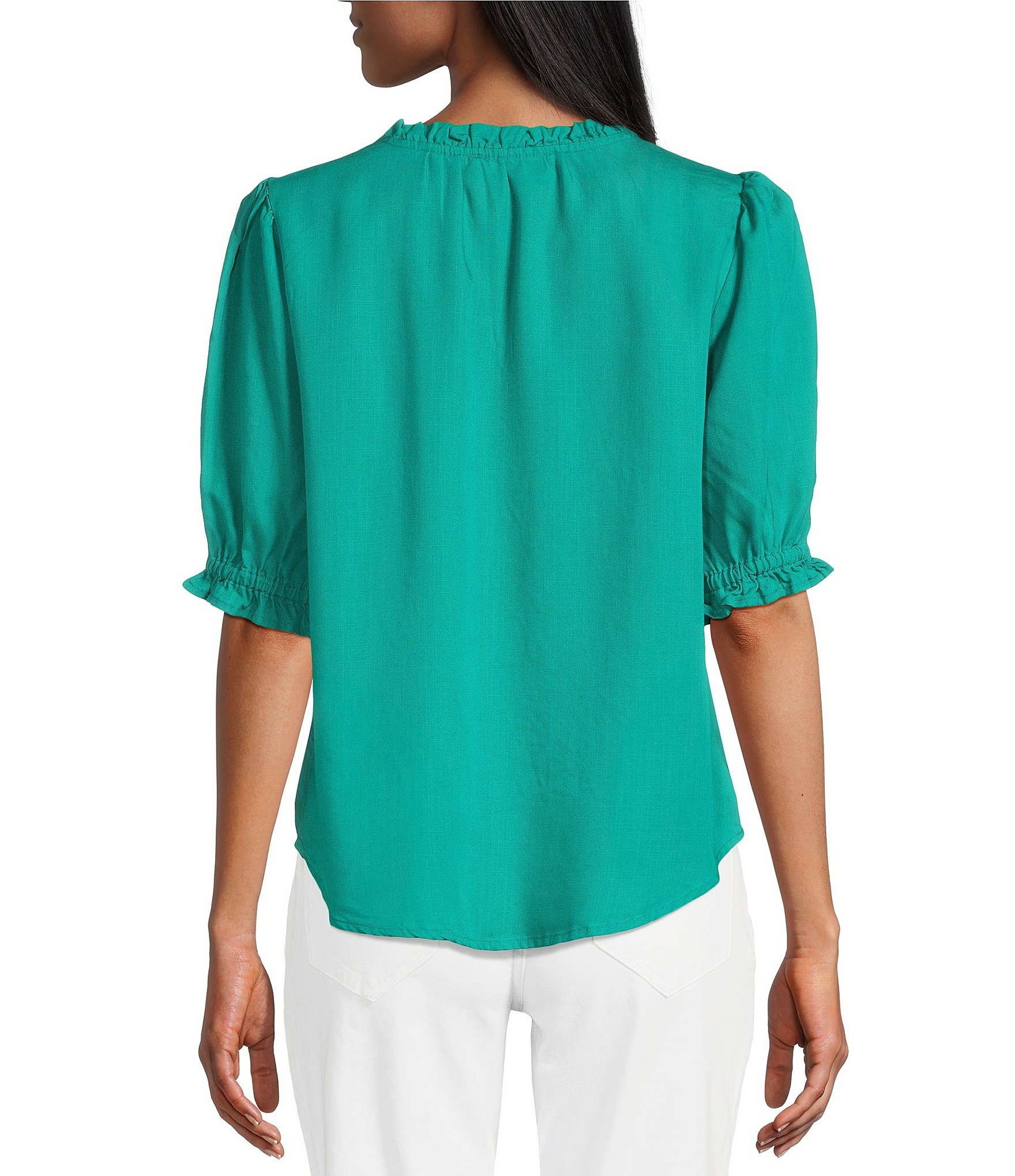 Nurture Elbow Sleeve V-Neck Top