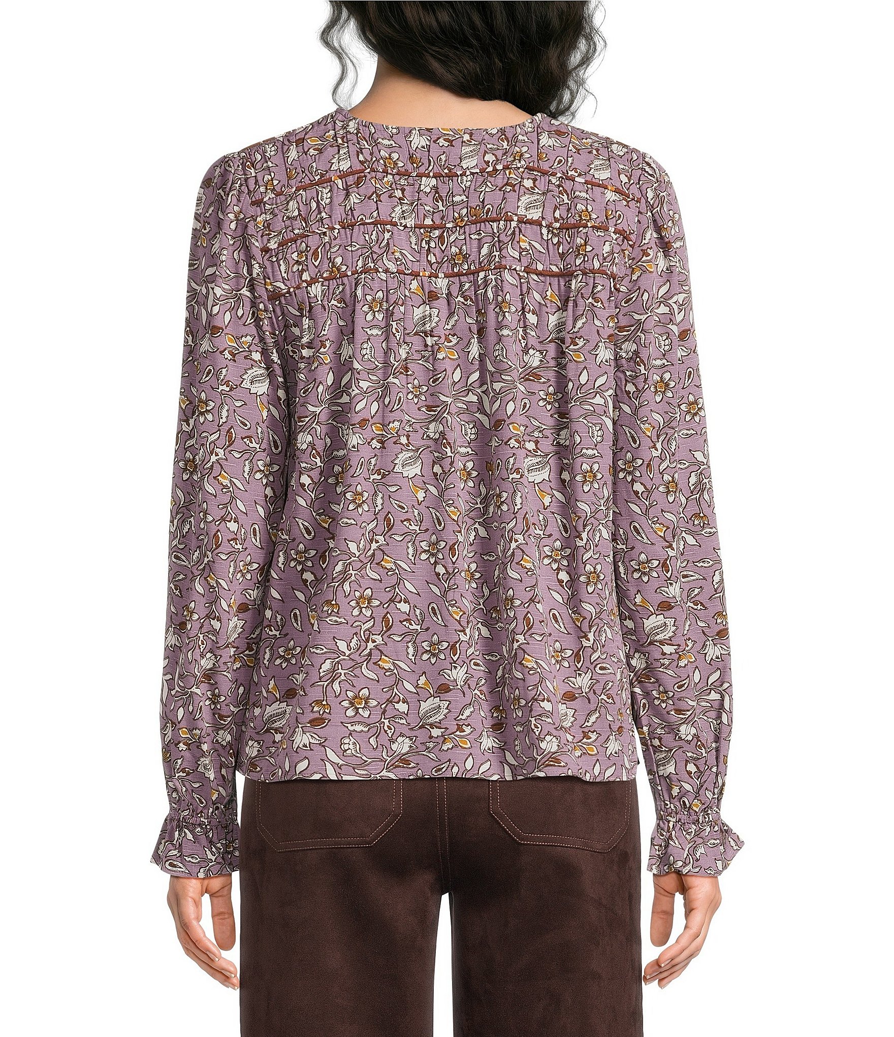 Nurture Long Sleeve V-Neck Ruched Top