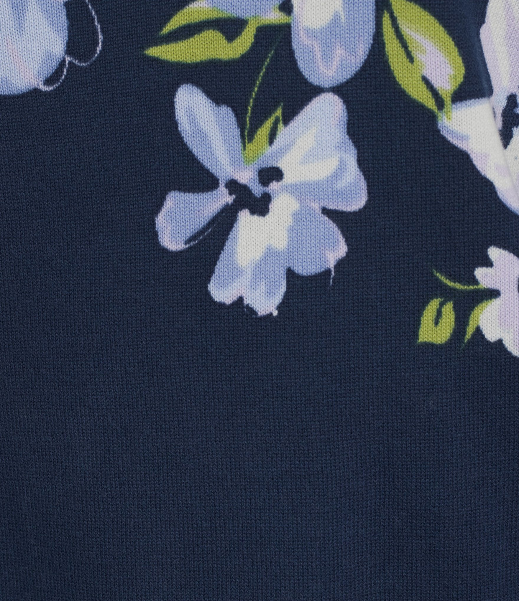 Nurture Navy Floral Printed Knit Long Sleeve V-Neck Sweater