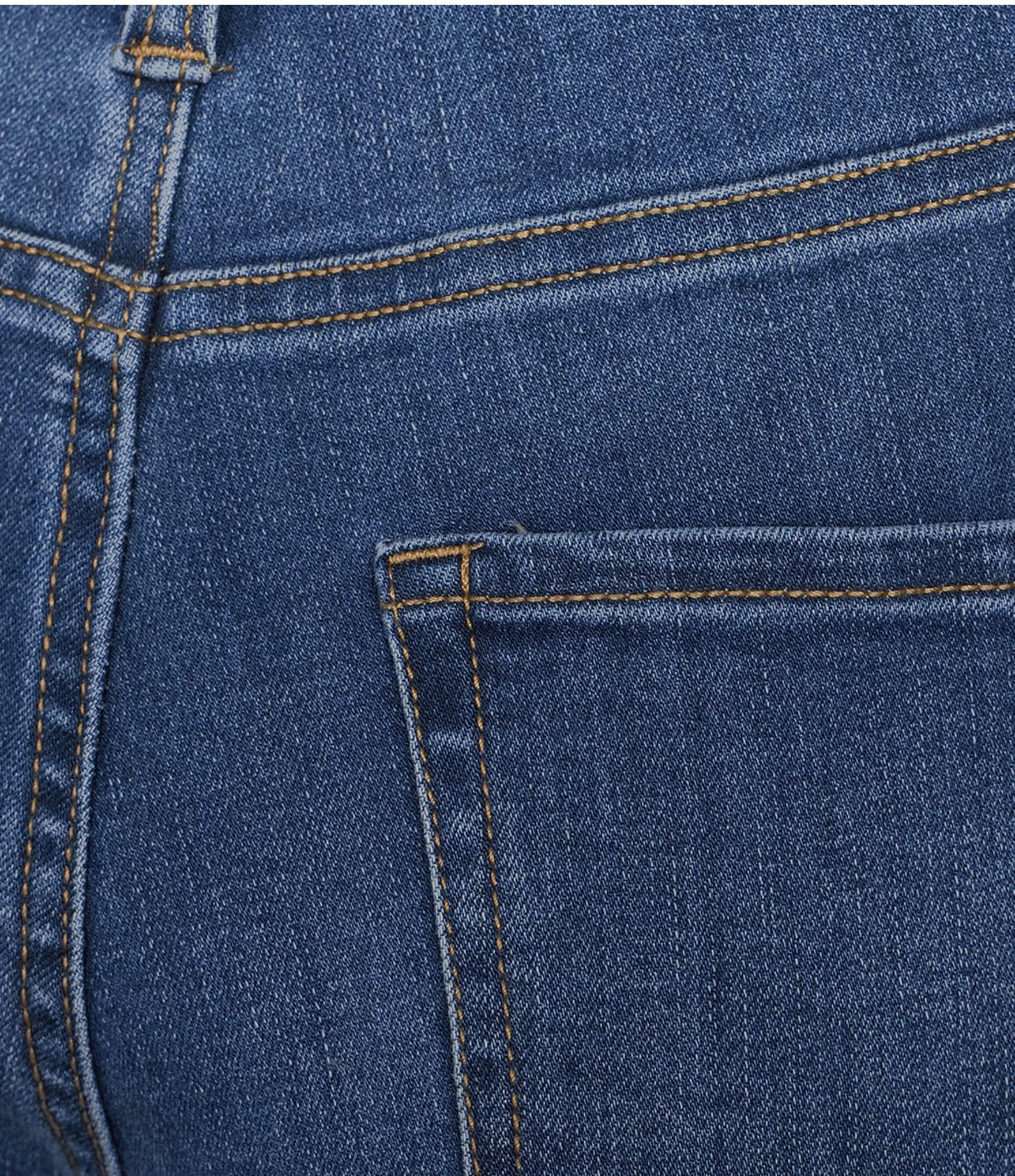 Nurture Petite Mid Rise Embroidered Straight Ankle Jeans