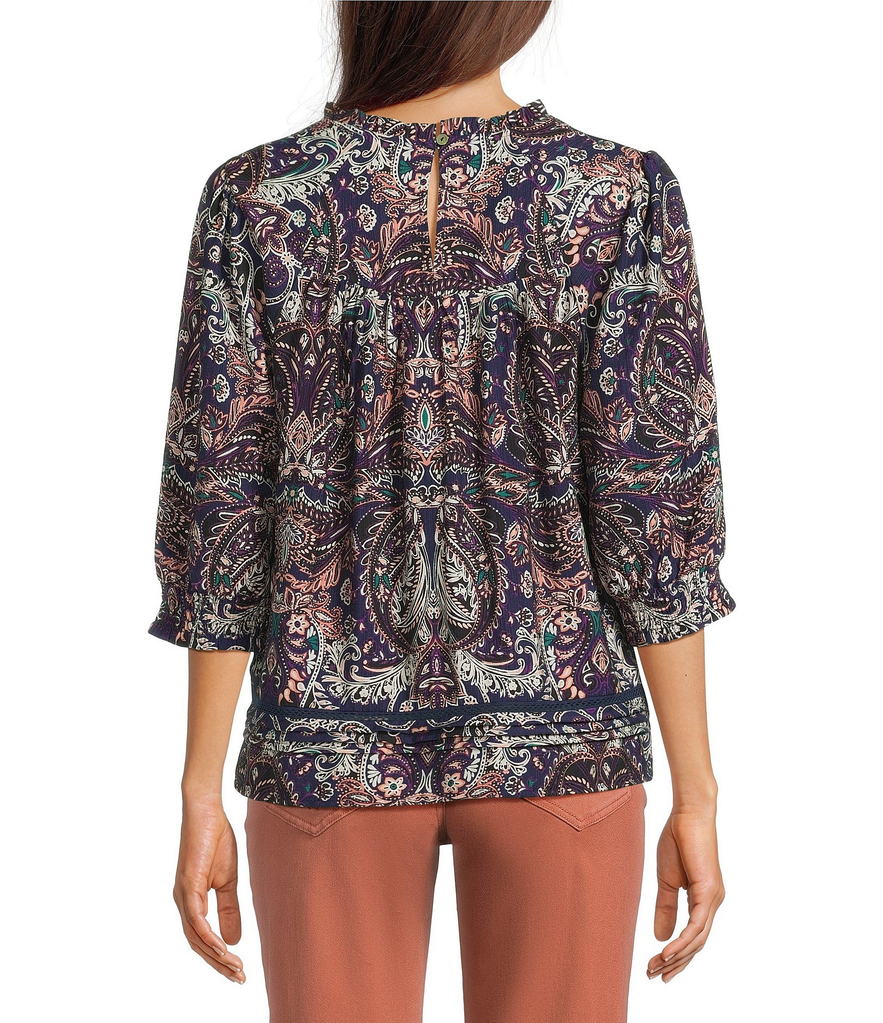 Nurture Petite Size Elbow Sleeve Crew Neck Top