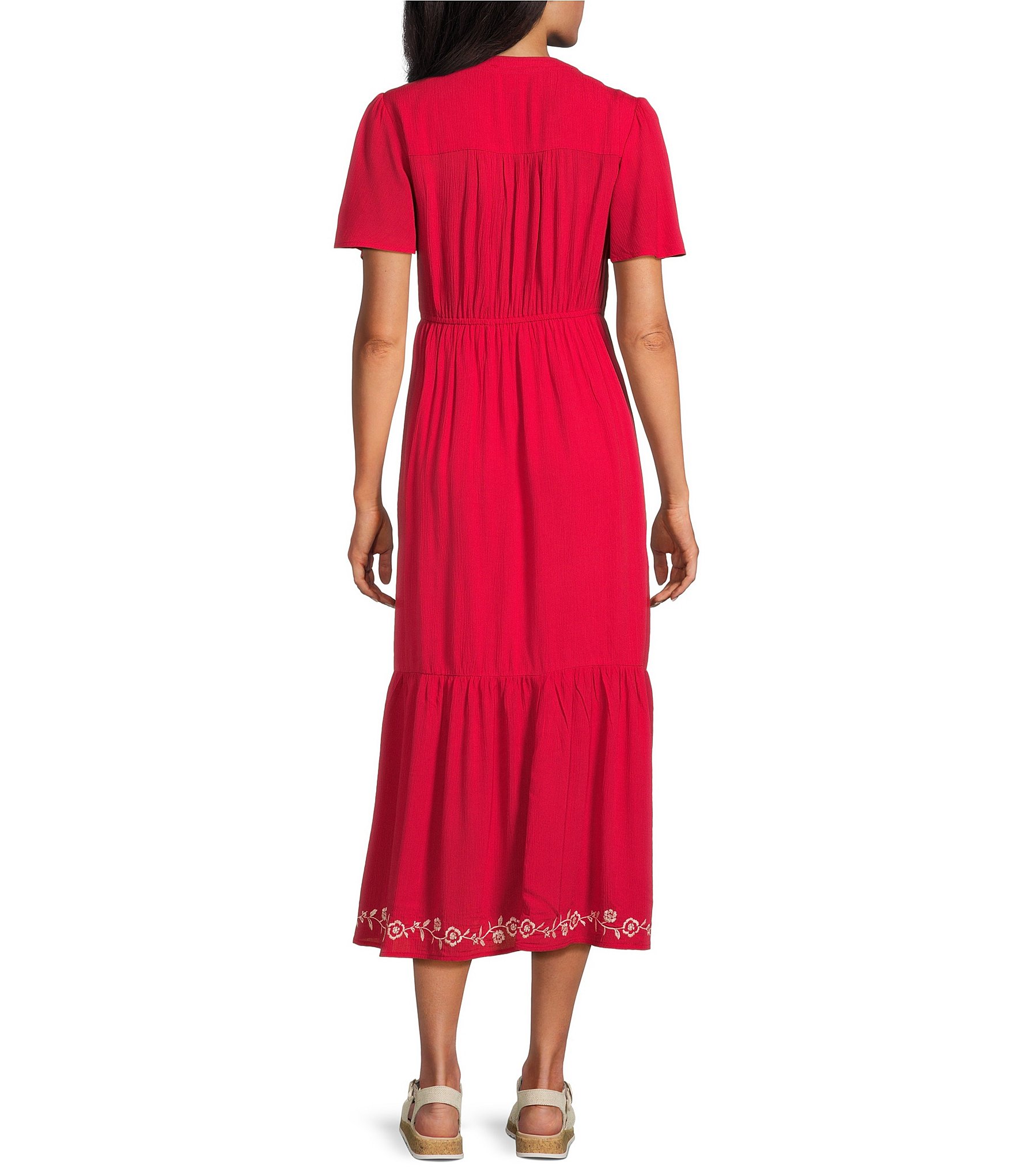 Nurture Short Flutter Sleeve V-Neck A-Line Maxi Dress