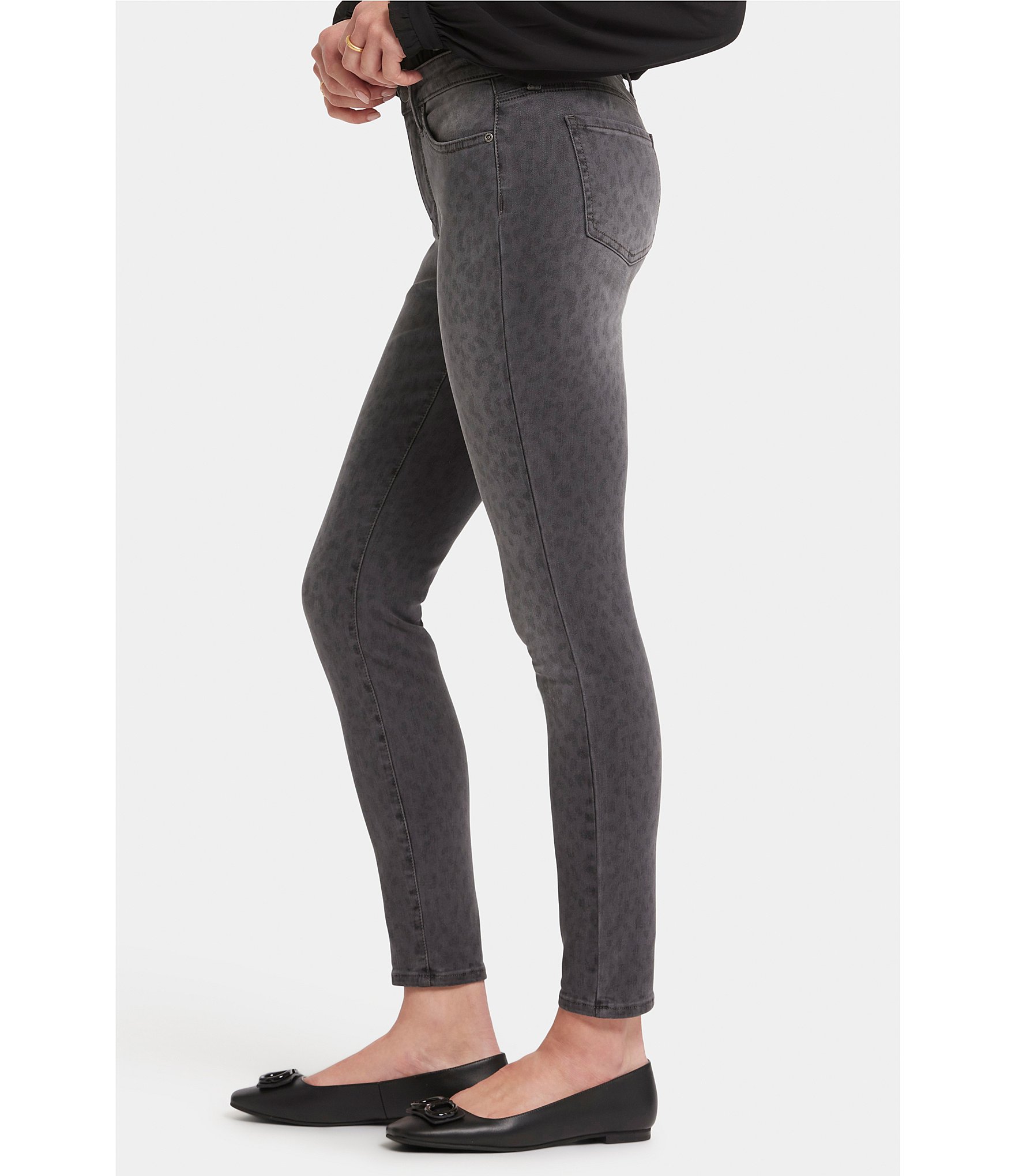 NYDJ Ami Lift Tuck® Technology Minimal Animal Print Skinny Leg High Rise Ankle Jeans