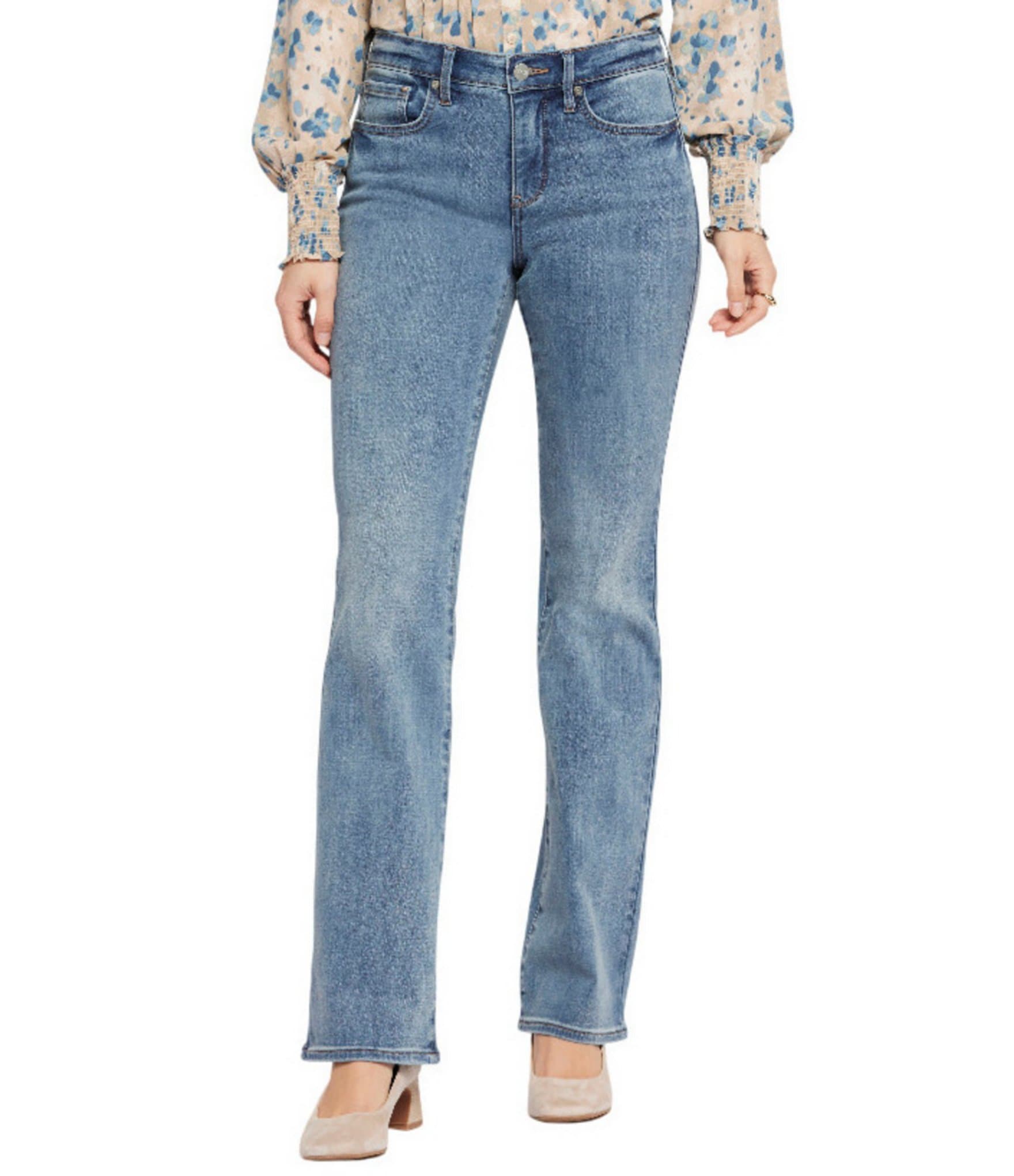 NYDJ Barbara Mid Rise Bootcut Stretch Denim Jeans