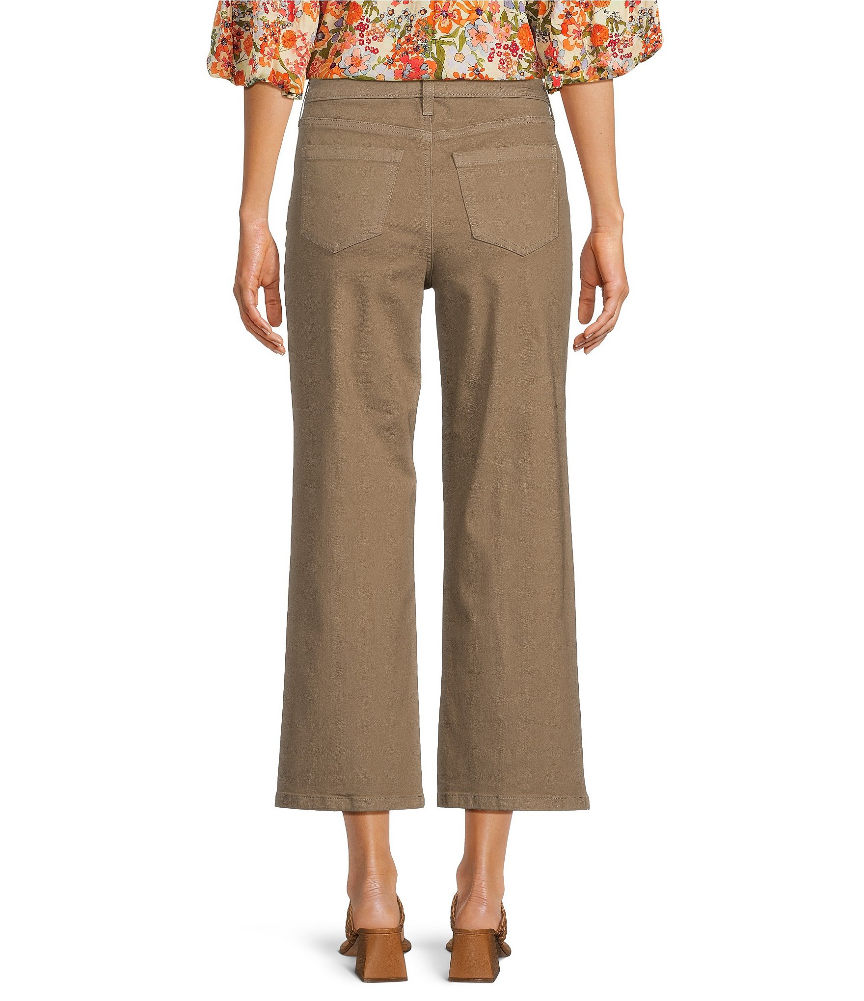 NYDJ Coco Stretch Denim Cropped Wide Leg Jeans