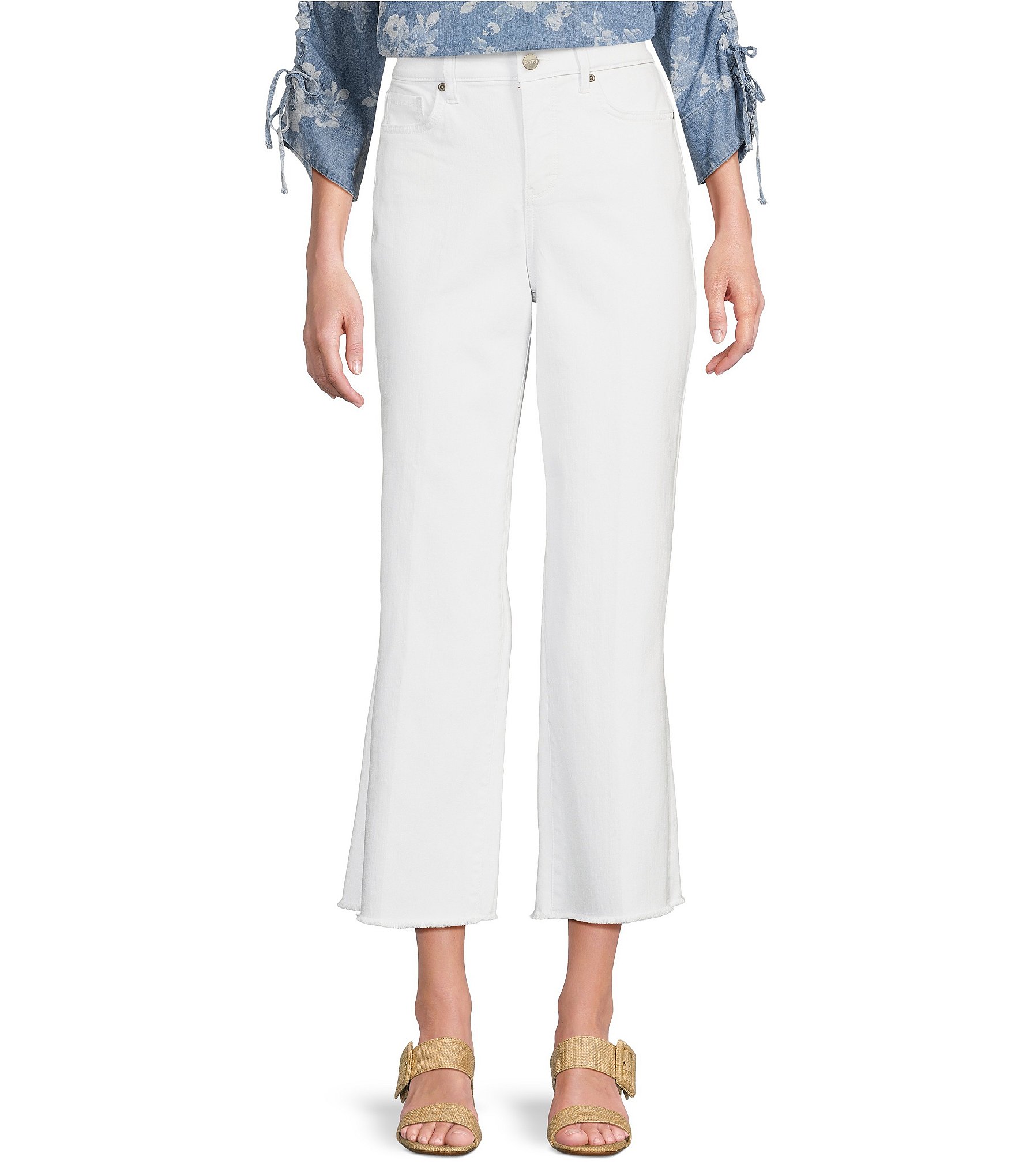 NYDJ Coco Stretch Denim Relaxed Wide Leg Cropped Jeans