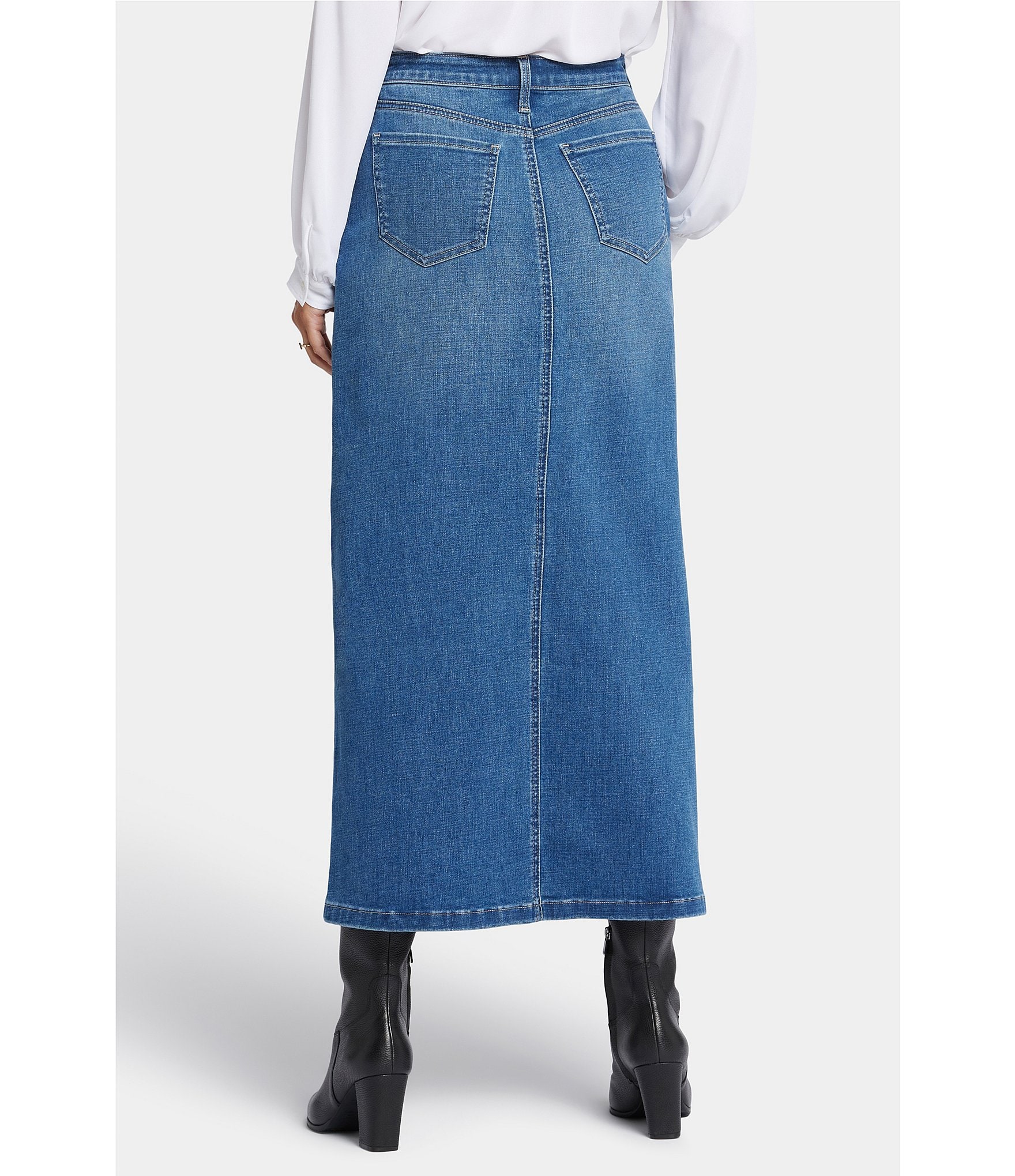 NYDJ High Rise A-Line Long Slit Skirt