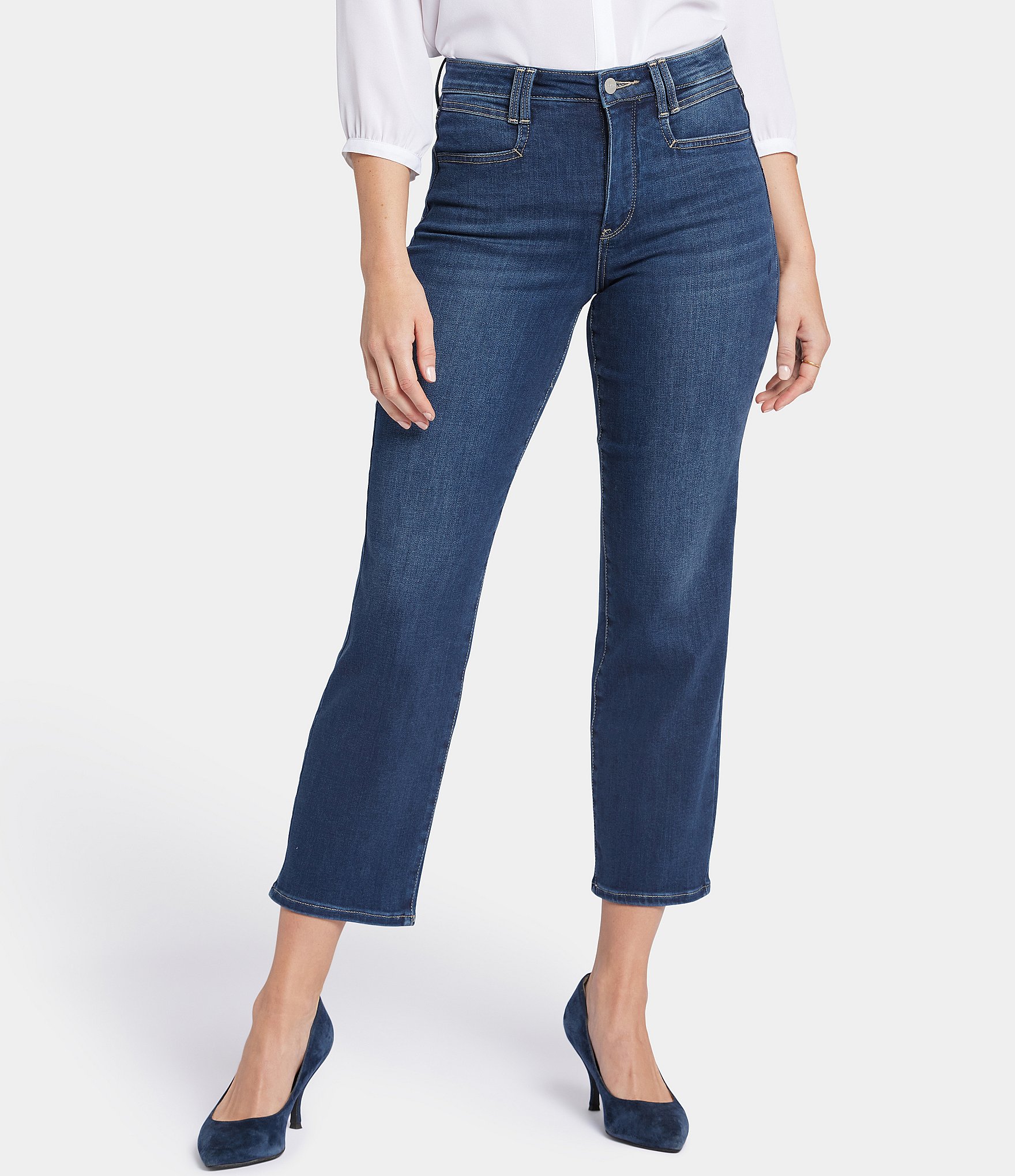 NYDJ High Rise Relaxed Straight Leg Ankle Jeans | Dillard's