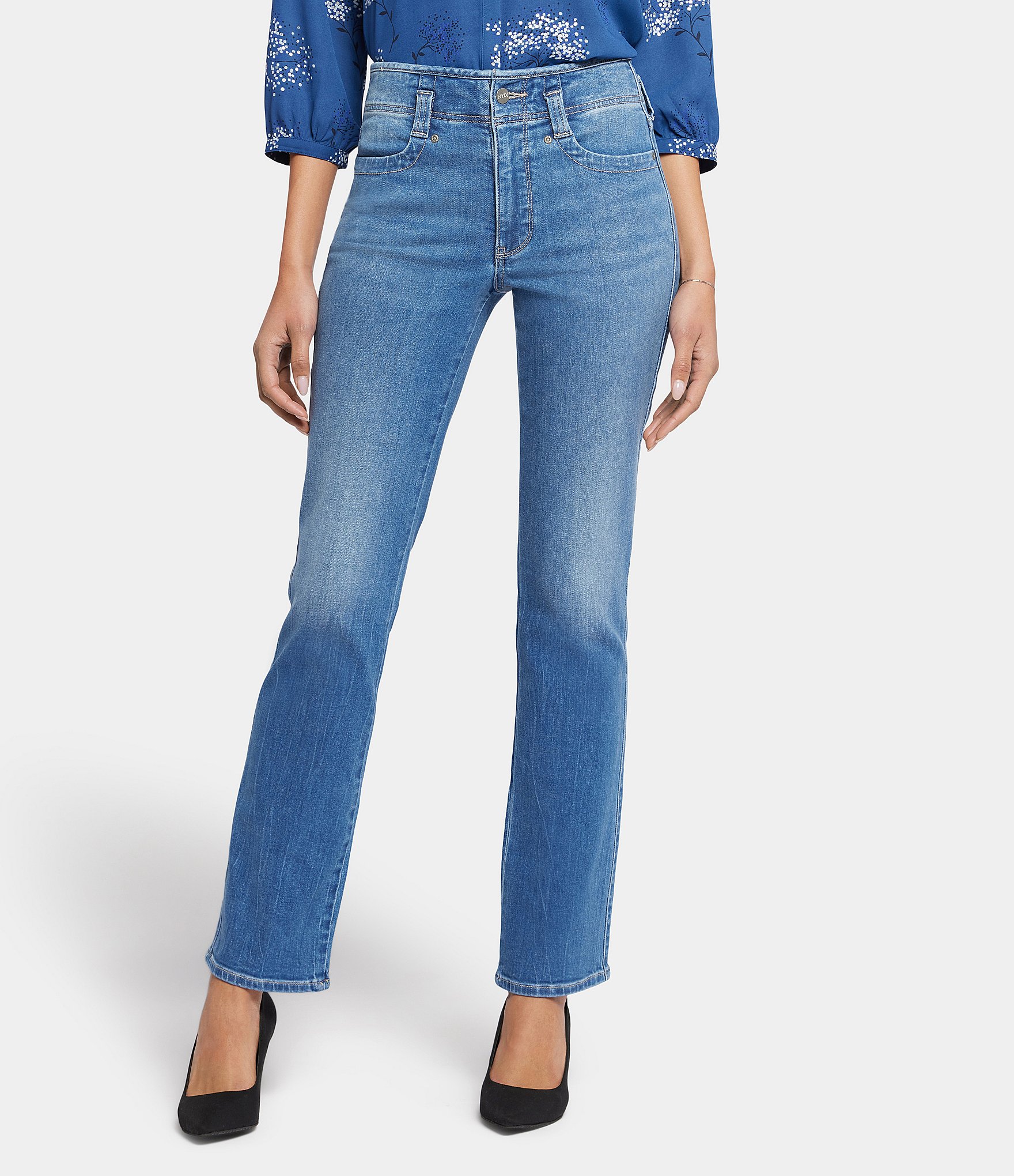 NYDJ Marilyn High Rise Straight Leg Full Length Denim Jeans | Dillard's