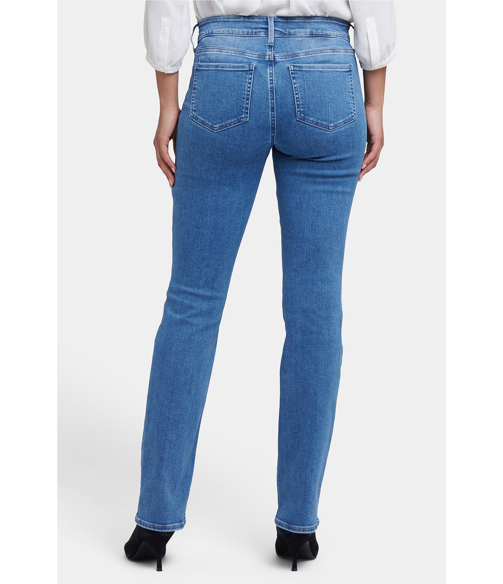 NYDJ Marilyn Stitching Straight Leg High Waisted Jeans