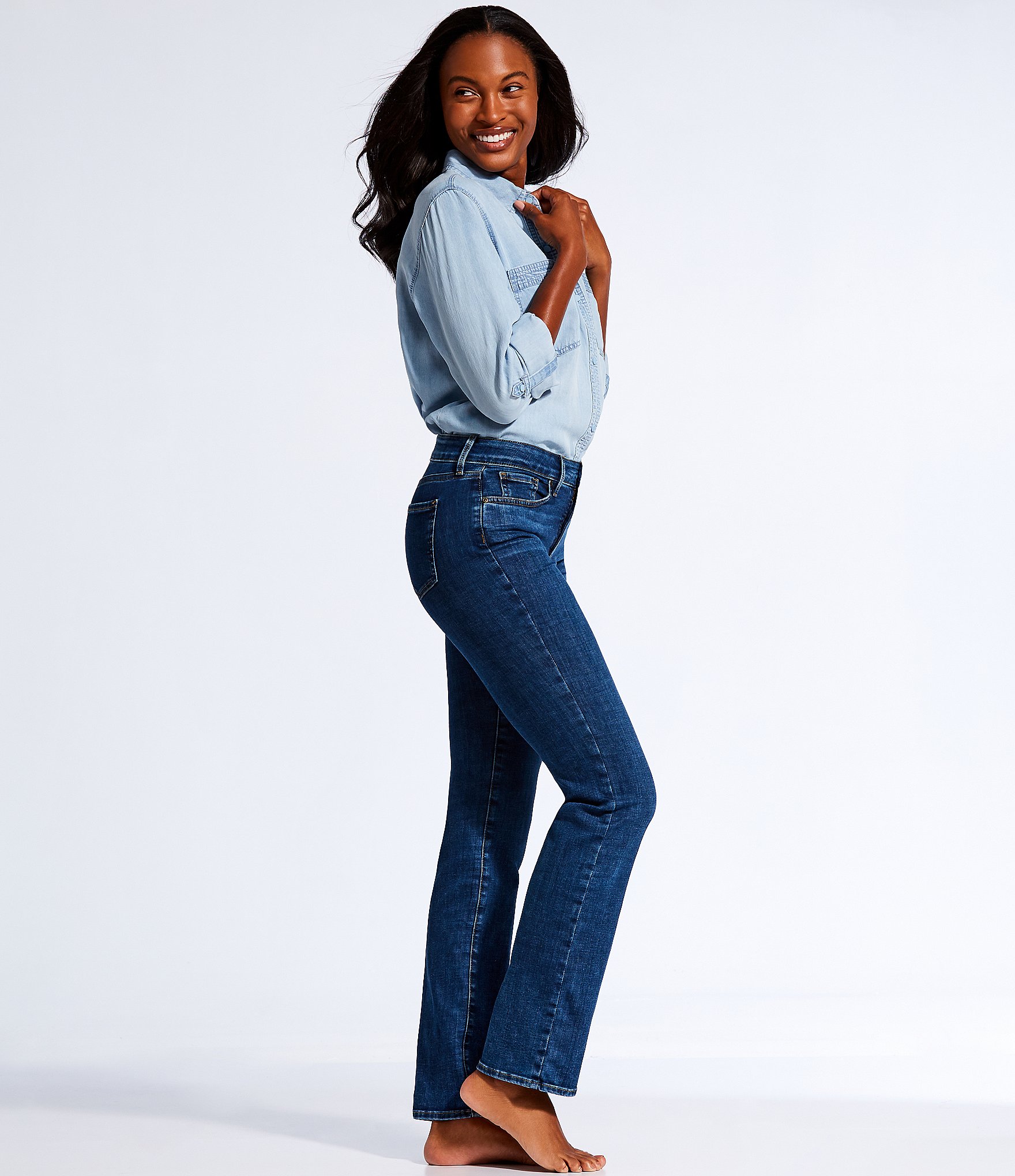 NYDJ Marilyn Straight Leg Mid Rise Jeans