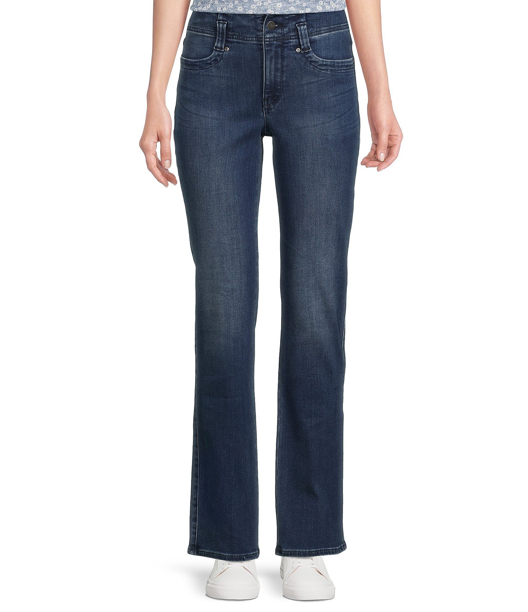 NYDJ Petite Size Marilyn Straight Leg Stretch Denim Jeans | Dillard's