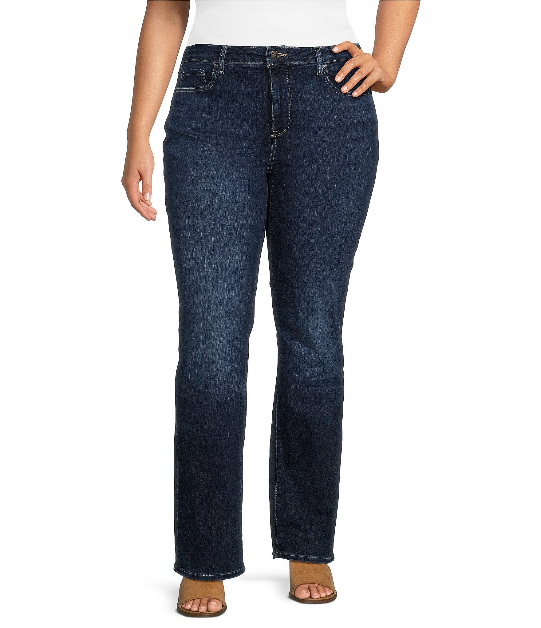 NYDJ Plus Size Barbara Bootcut High Rise Stretch Denim Jeans | Dillard's