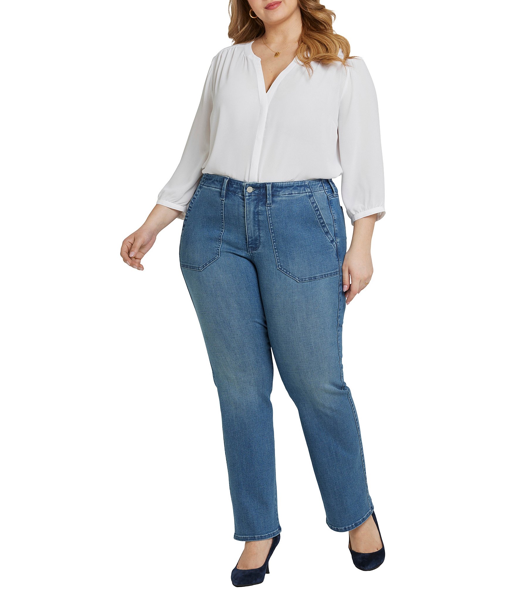 NYDJ Plus Size Barbara Hollywood High Waist Lift Tuck® Technology Bootcut Jeans