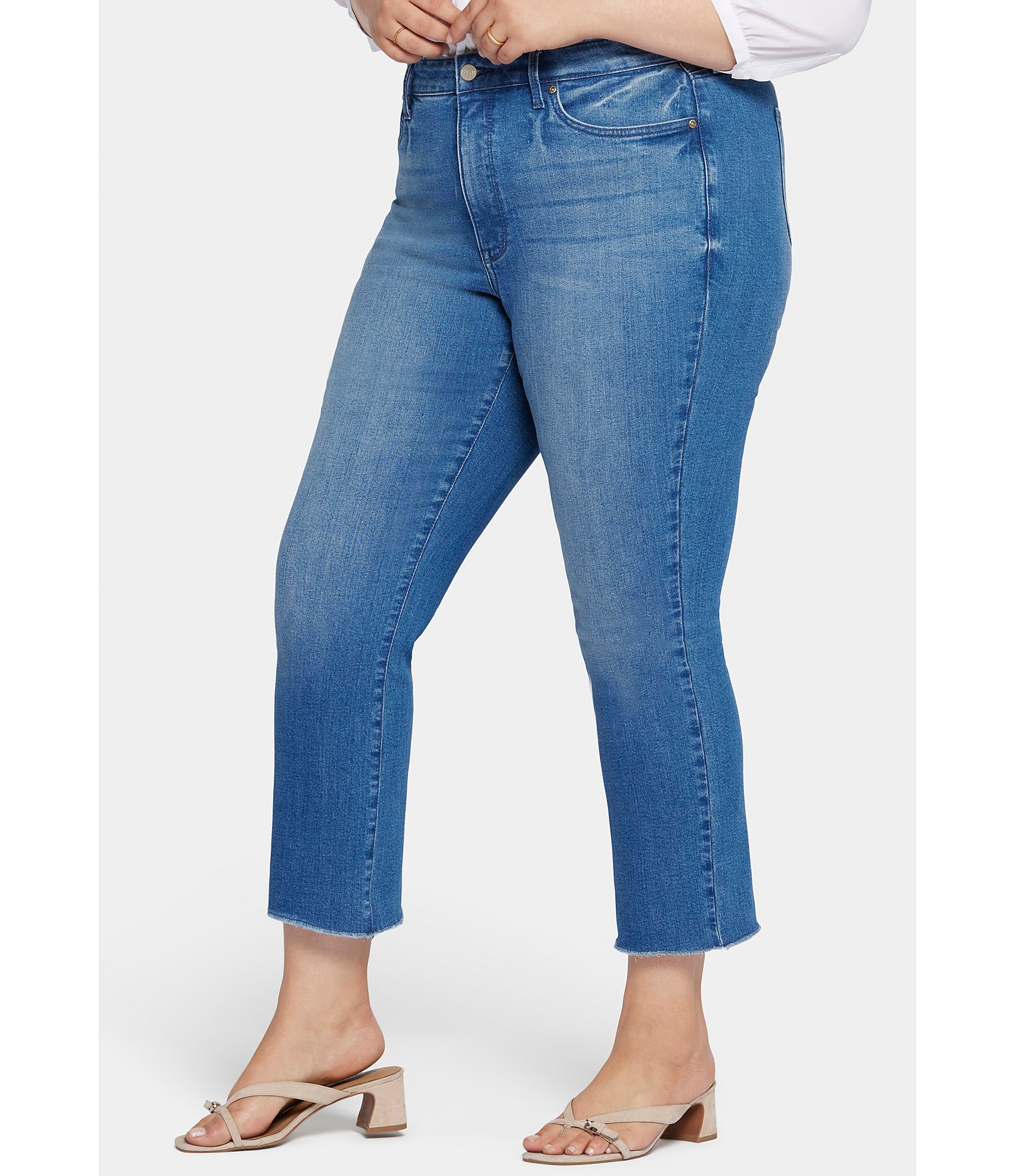 NYDJ Plus Size High Rise Slim Bootcut Cropped Stretch Denim Jeans |  Dillard's