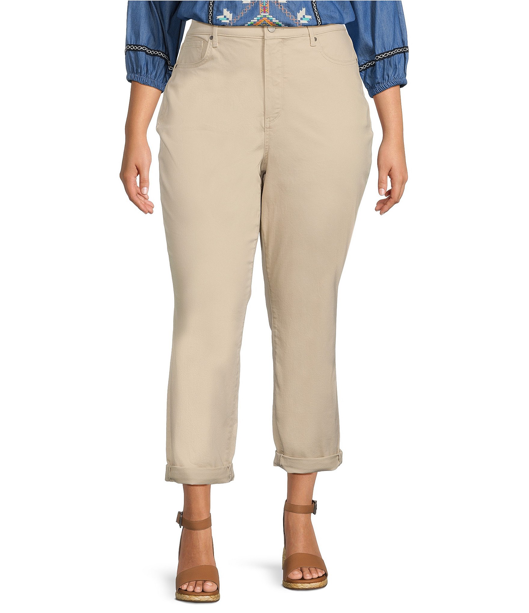 NYDJ Plus Size Margot Stretch Denim Girlfriend Jeans | Dillard's