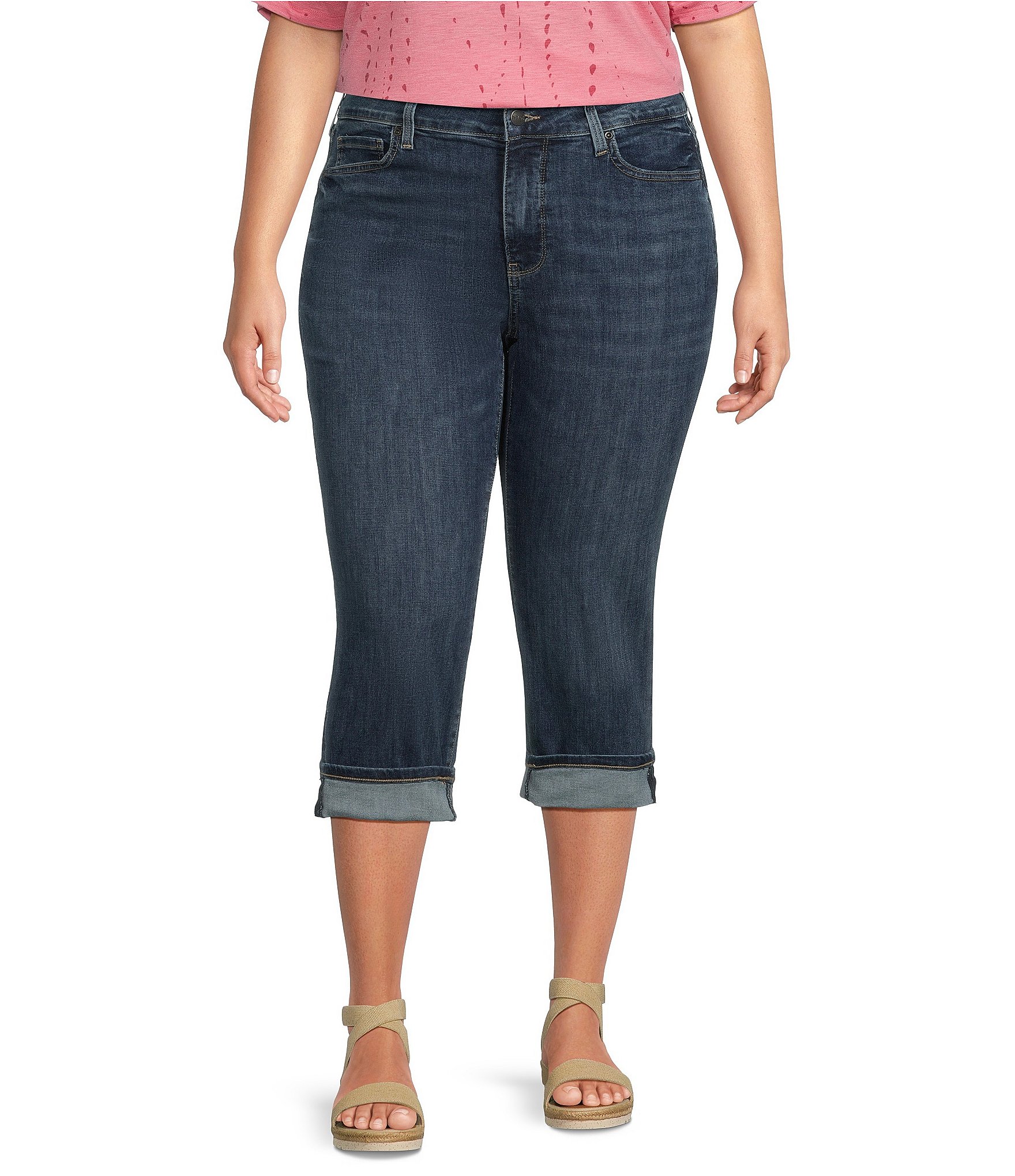 NYDJ Plus Size Marilyn Cuffed Crop Cool Embrace® Denim Jeans