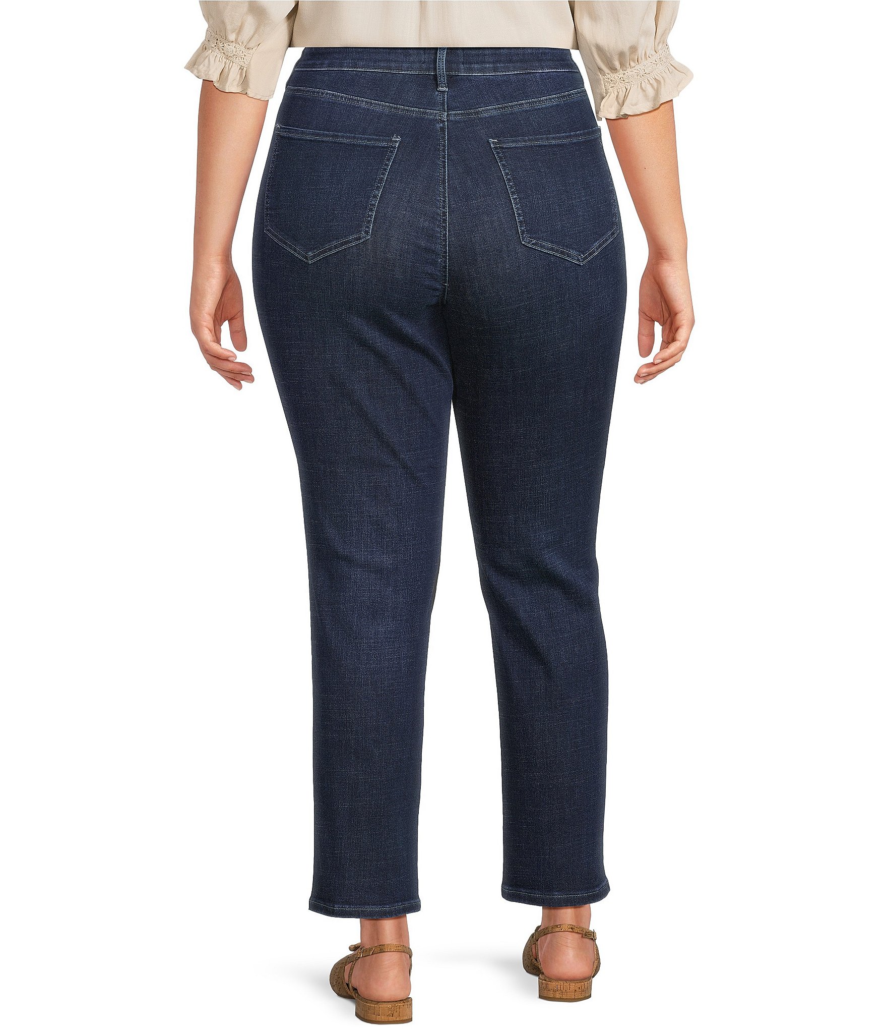 NYDJ Plus Size Marilyn Lift Tuck® Technology High Rise Straight Ankle Jeans