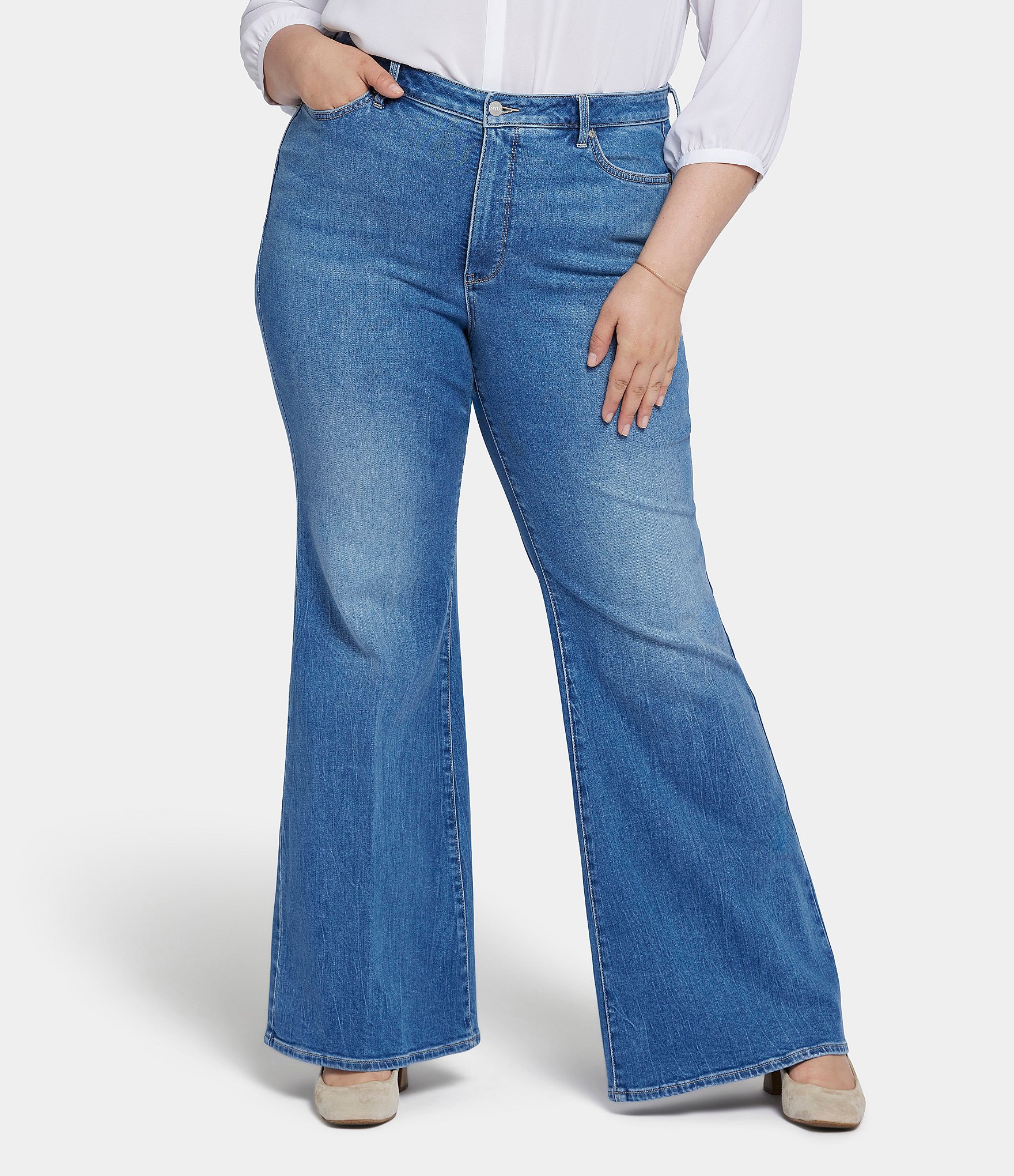 NYDJ Plus Size Mia Flared Leg Jeans | Dillard's