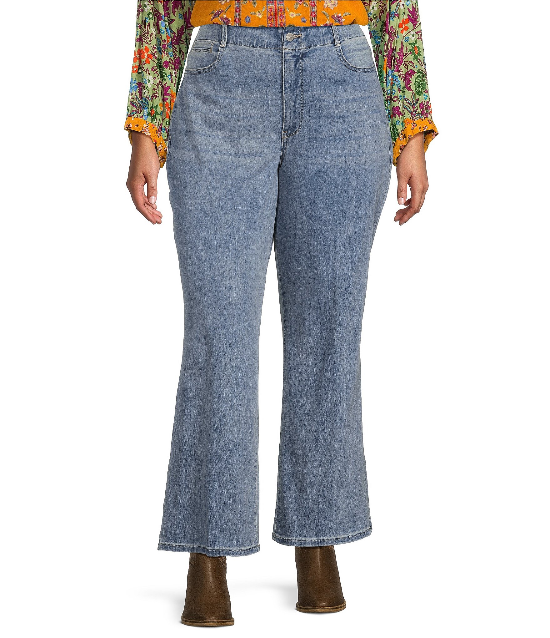 NYDJ Plus Size Waist Match High Rise Major Wide Leg Denim Jeans | Dillard's