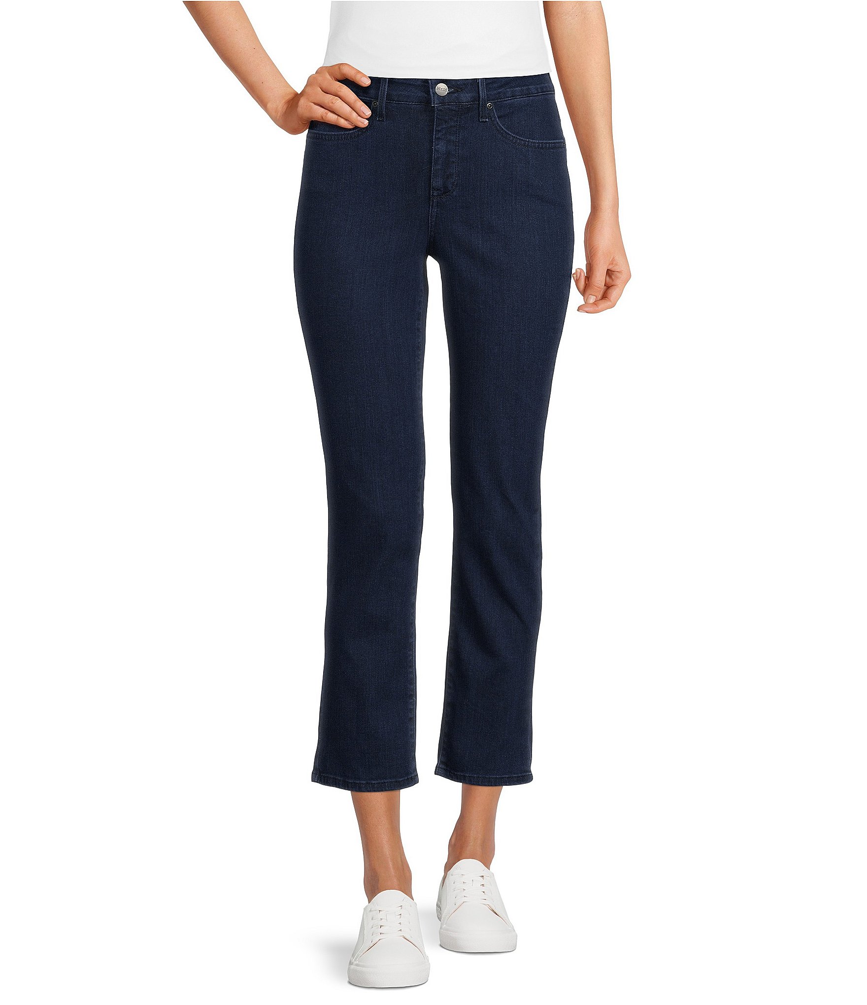 NYDJ Sheri Slim Fit Mid Rise Straight Leg Ankle Jeans | Dillard's