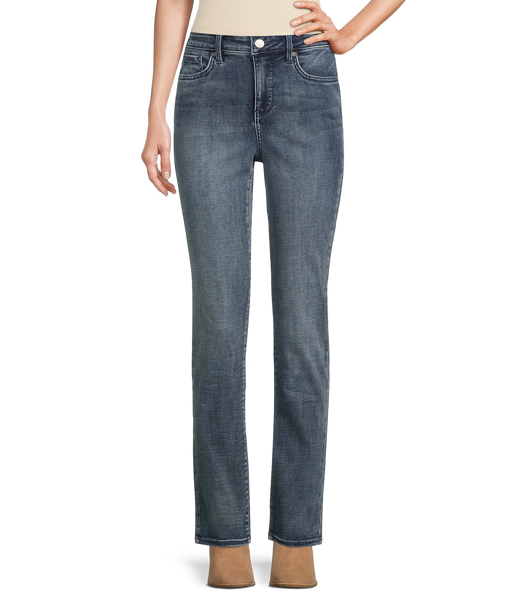NYDJ Sheri Slim Mid Rise 5-Pocket Style Denim Jeans | Dillard's