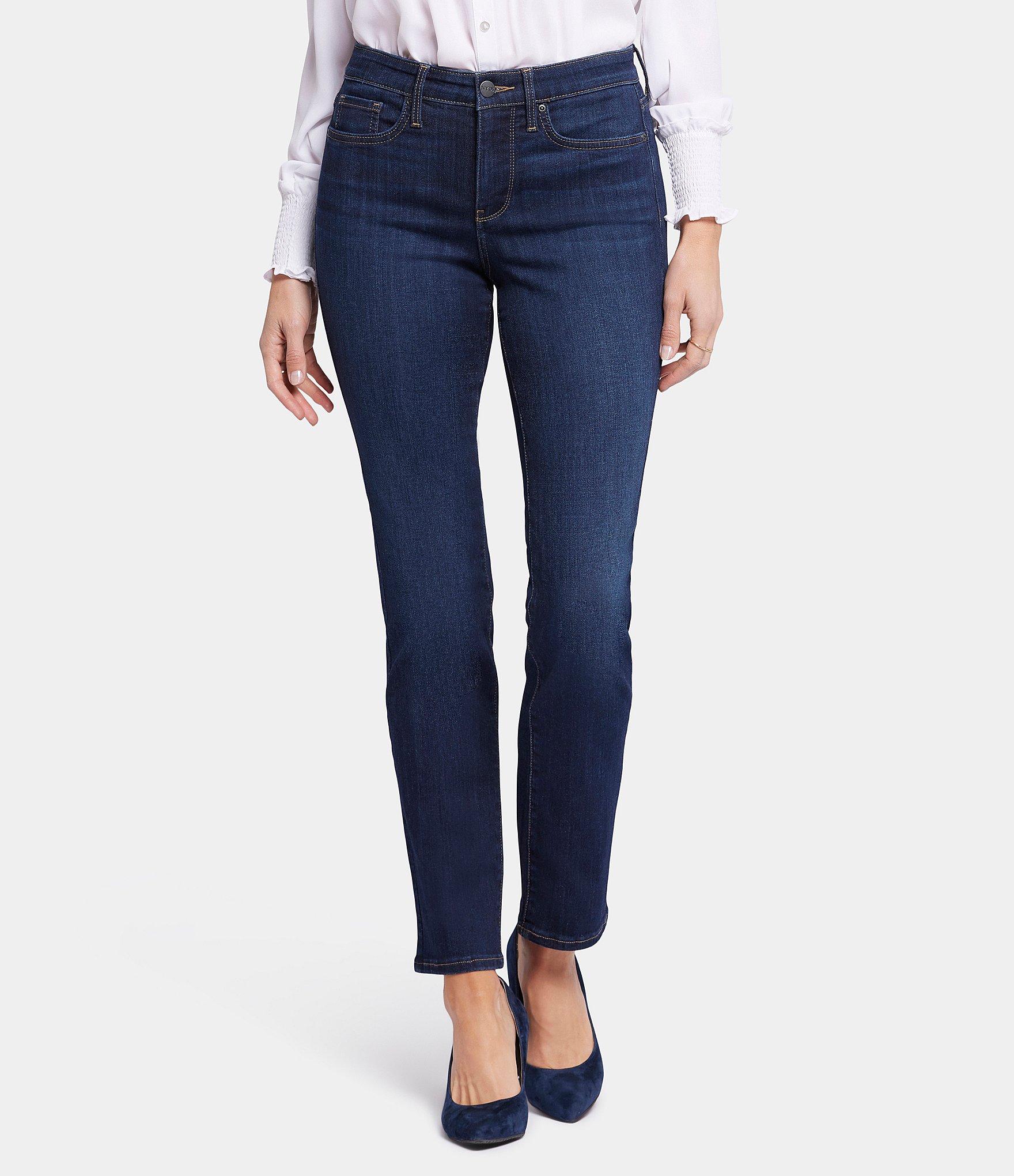 NYDJ Sheri Slim Mid Rise Stretch Denim Jeans | Dillard's