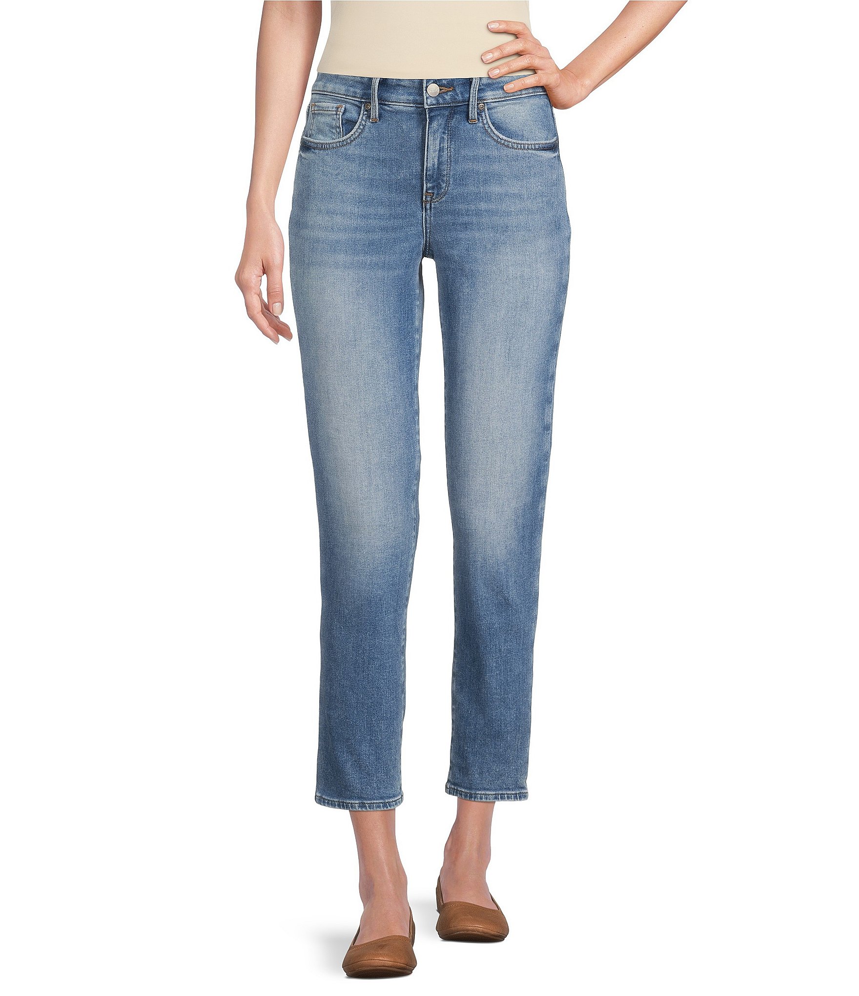 NYDJ Sheri Slim Straight Leg Cropped Jeans | Dillard's