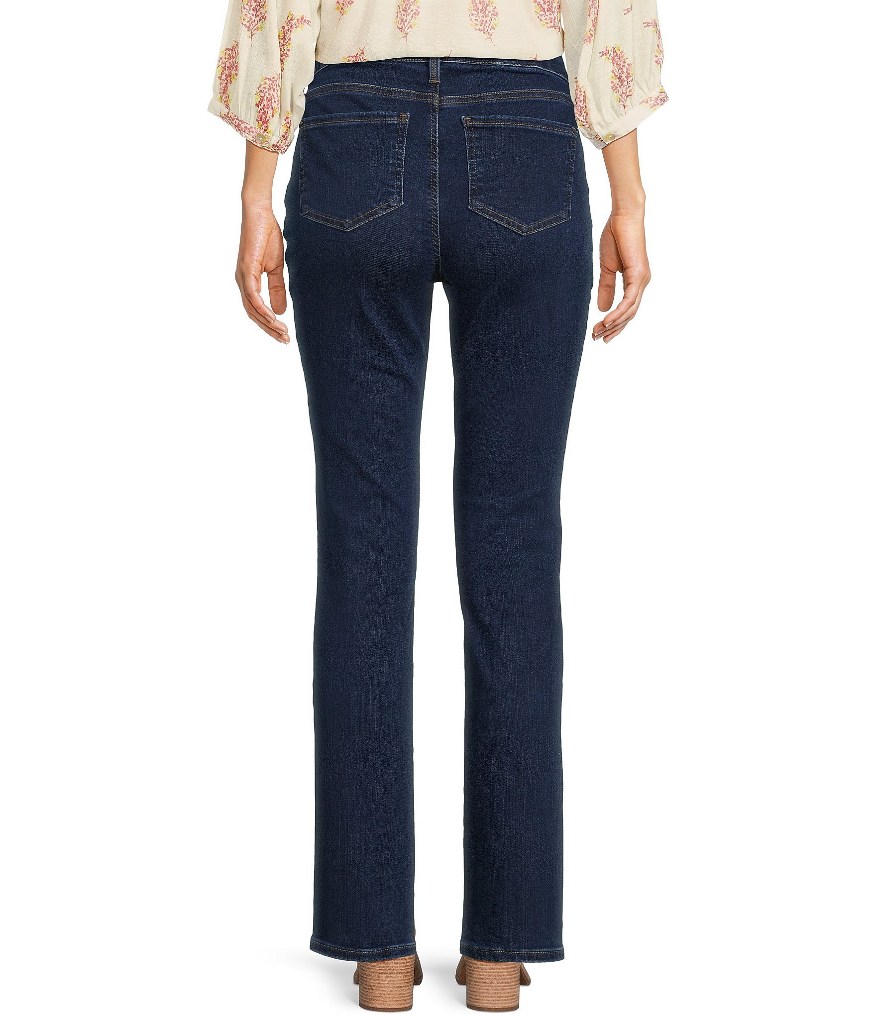 NYDJ Sheri Slim Tonal Stitch High Rise Slim Leg Ankle Jeans