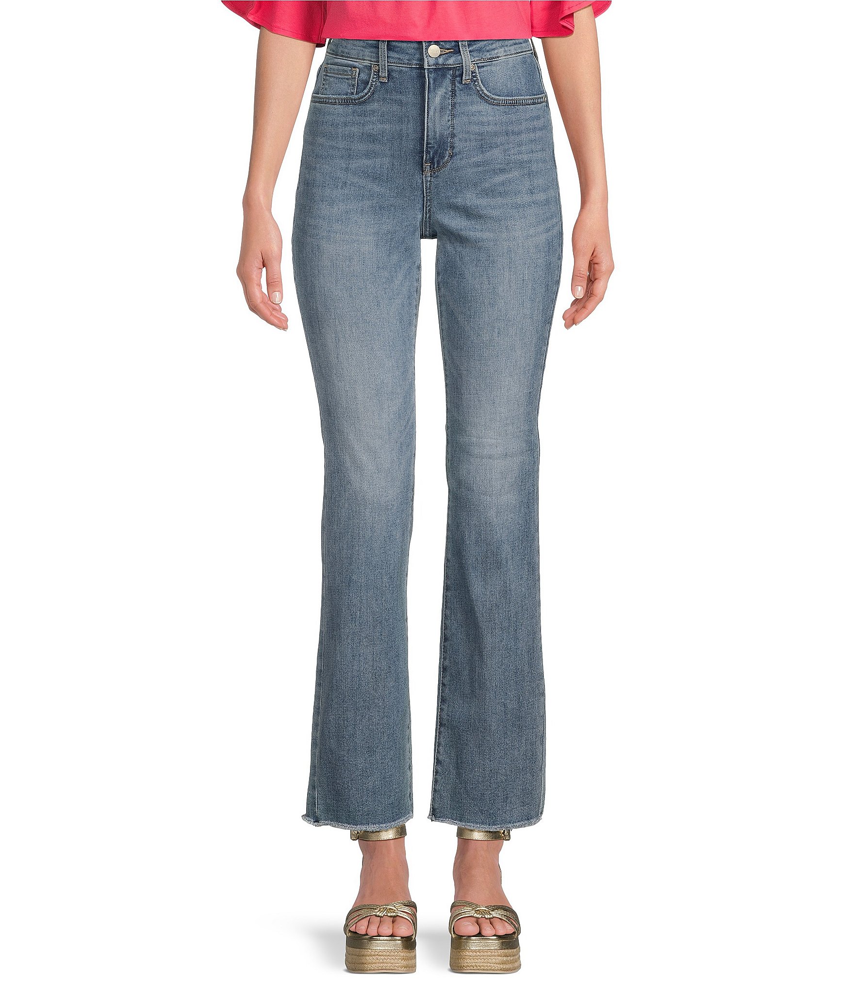 NYDJ Slim Straight High Rise Stretch Denim Cropped Ankle Jeans | Dillard's