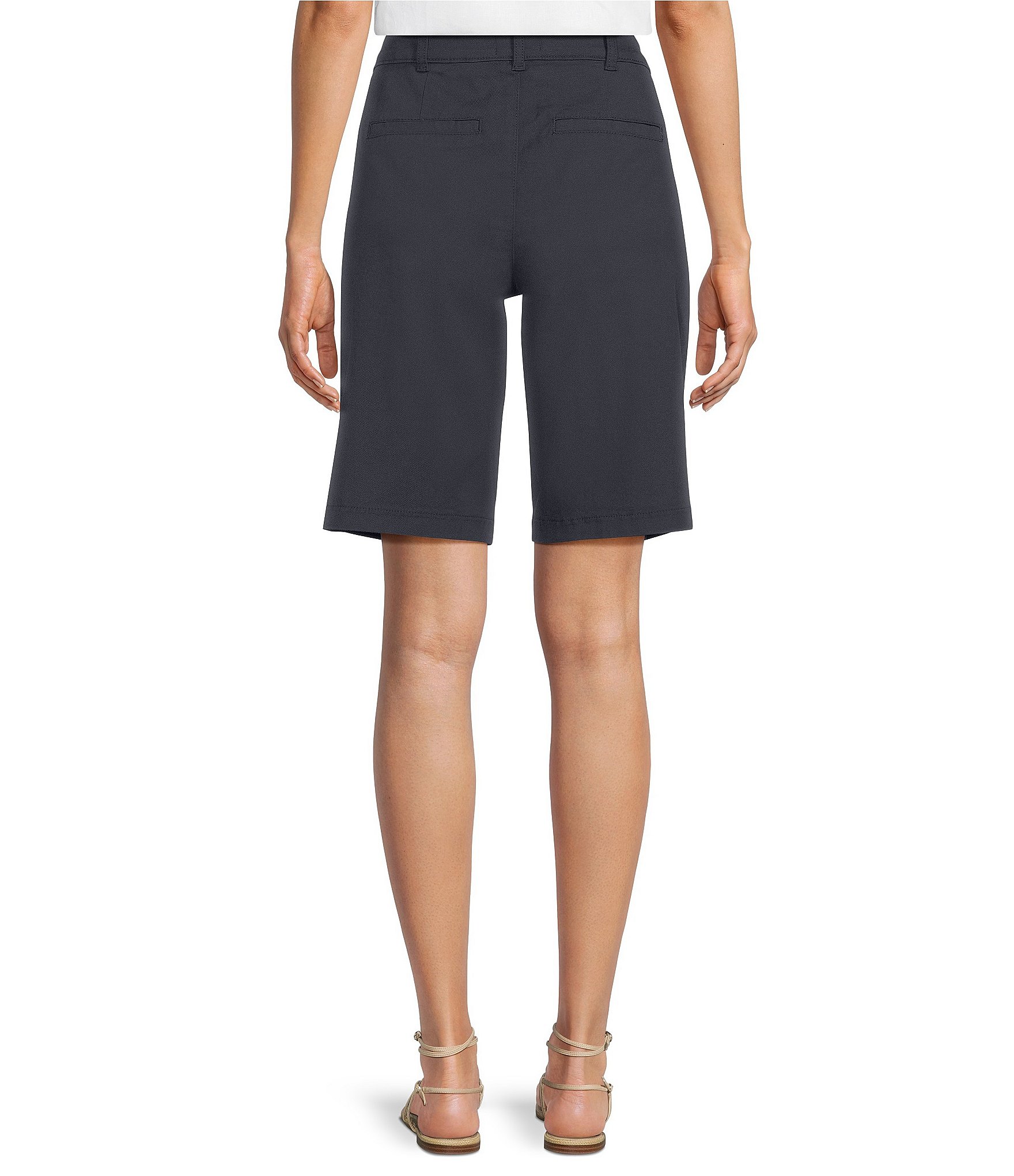 NYDJ Stretch Twill Flat Front High Rise Shorts