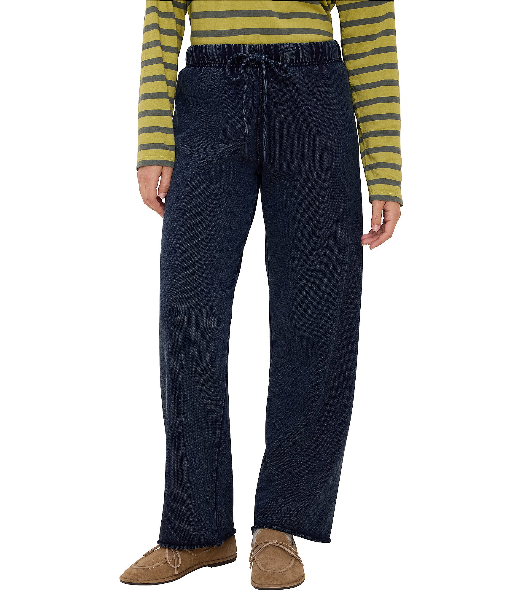 nz by NIC + ZOE Cotton Terry Elastic Waist Wide Leg Pull-On Coordinating Pants