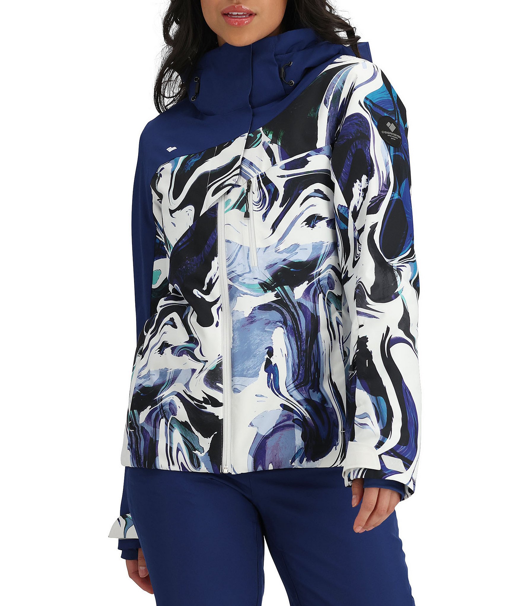 Obermeyer Jette Blue Glacier Melt Print HydroBlock® Pro Hooded Zip