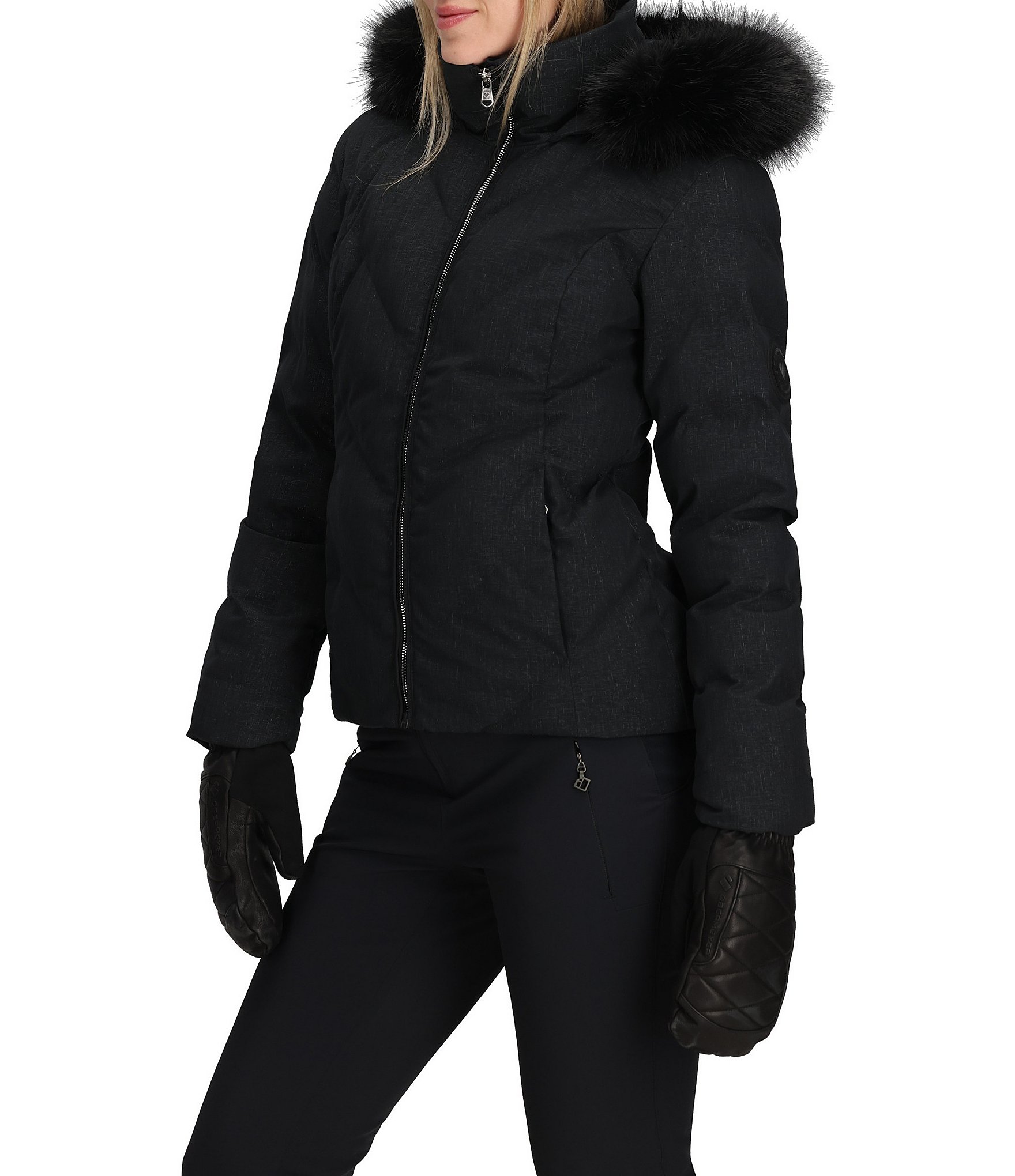 Obermeyer Bombshell Luxe Stand Fleece Collar Zip Front Puffer Jacket
