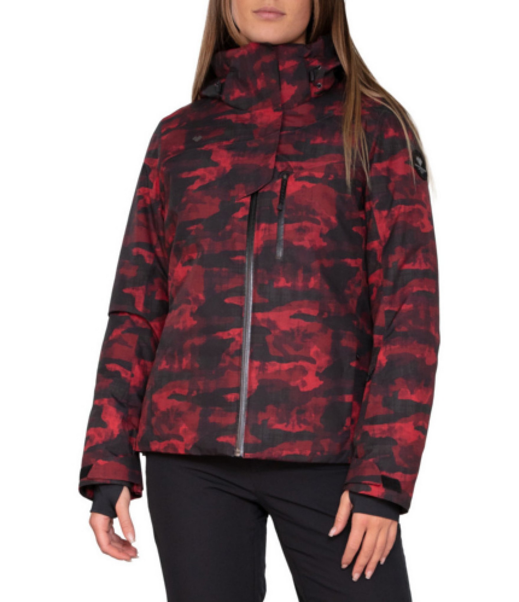 Obermeyer Petite Size Red Sky Print Jette Hooded Ski Jacket | Dillard's