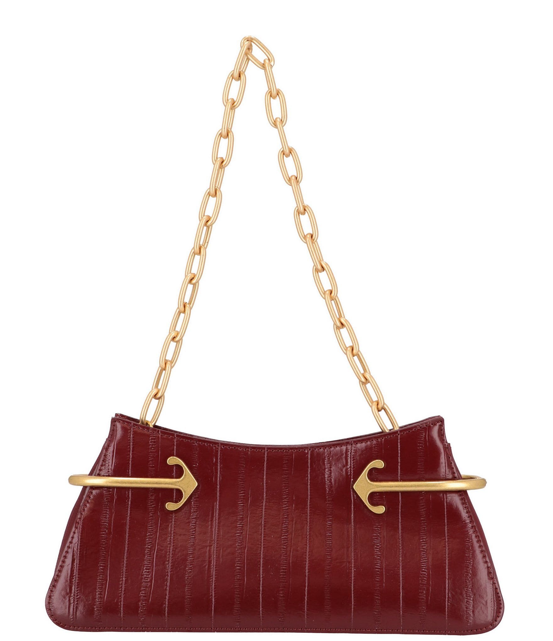 Off-White Arrow Logo Hardware Leather East West Chain Clutch Shoulder Bag