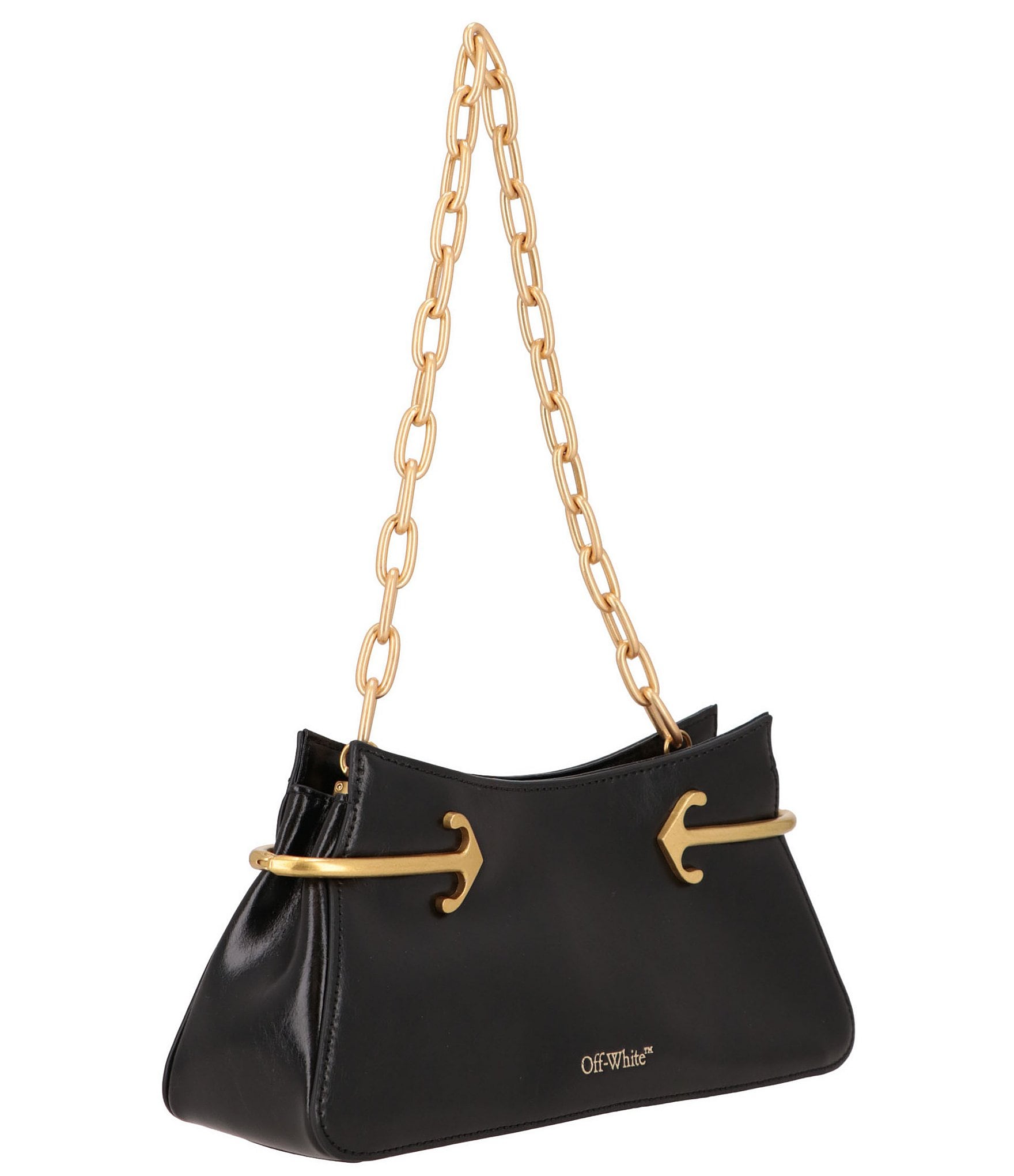 Off-White Arrow Leather East West Clutch Chain Shoulder Bag