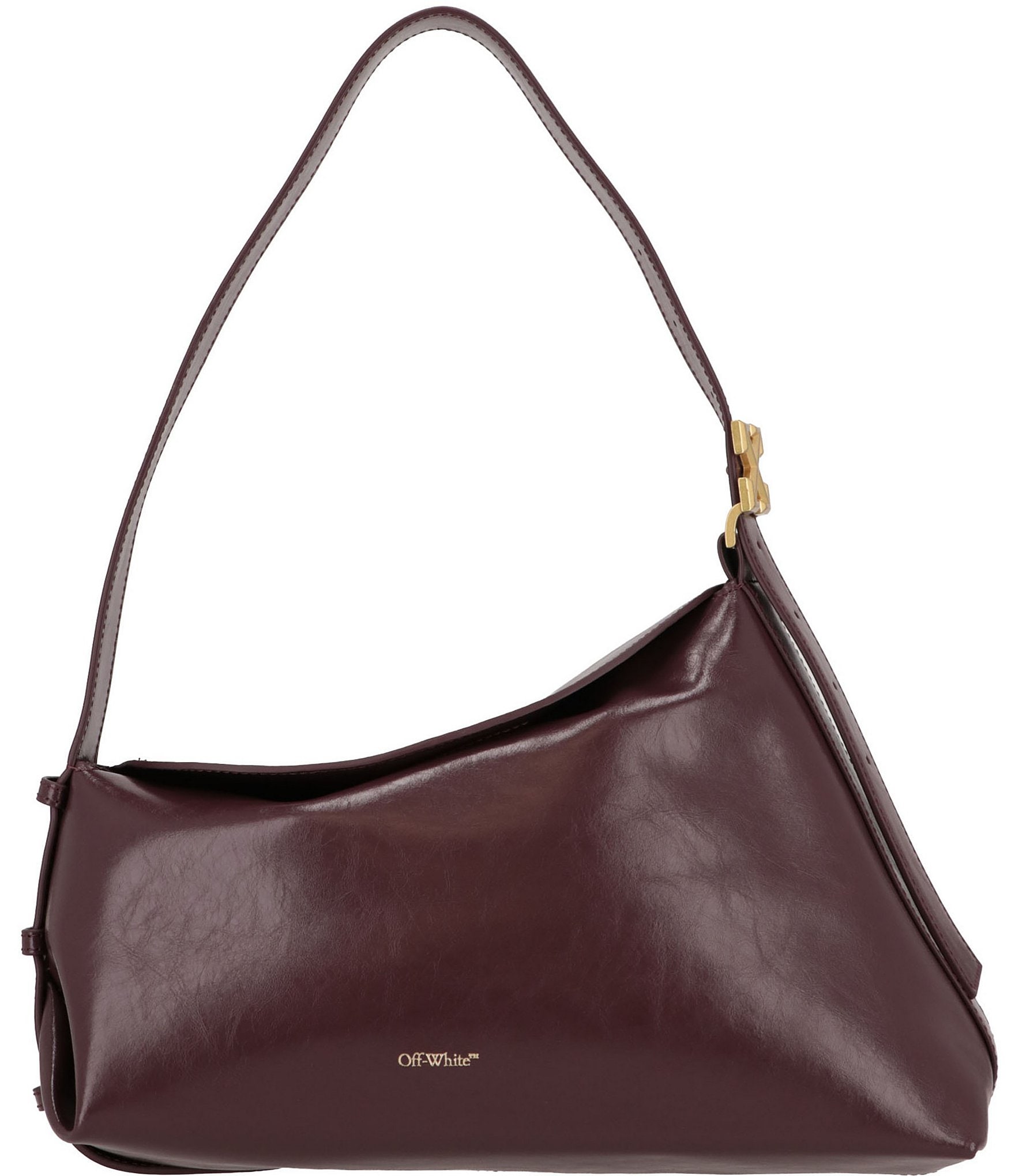 Off-White Asymmetrical Vintage Leather Shoulder Bag