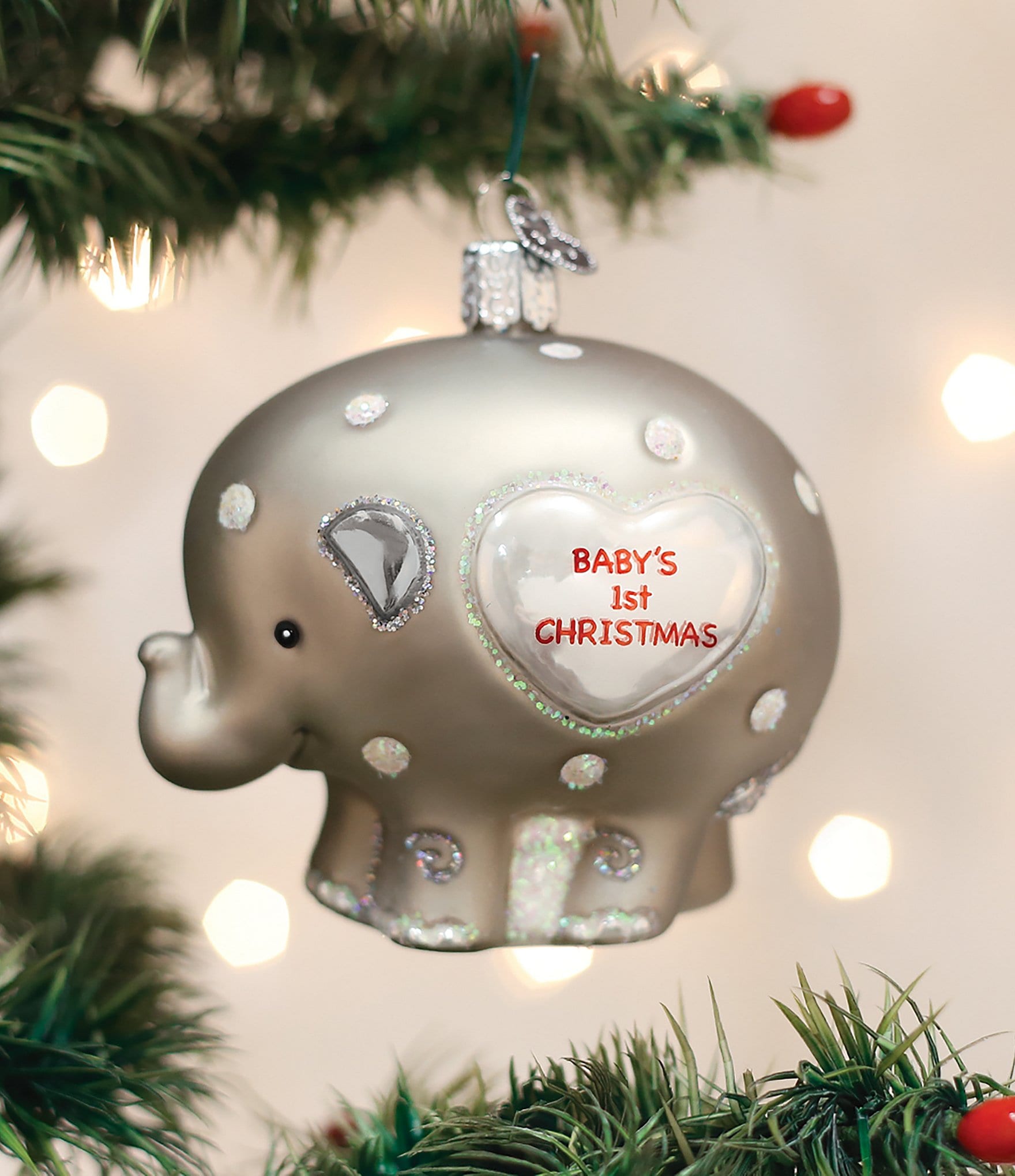 Old World Christmas Baby's 1st Elephant Ornament
