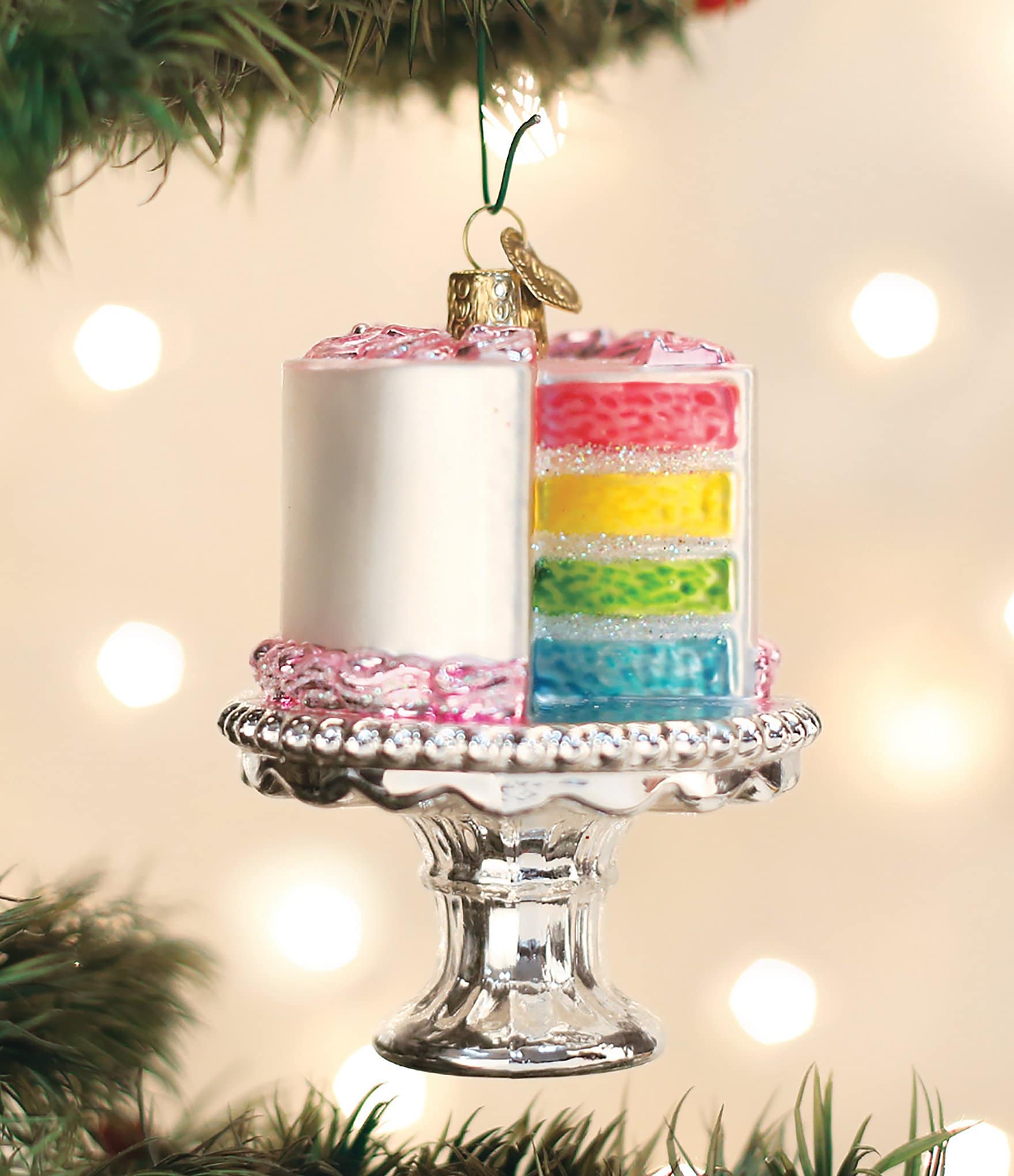 Old World Christmas Cake On Stand Ornament
