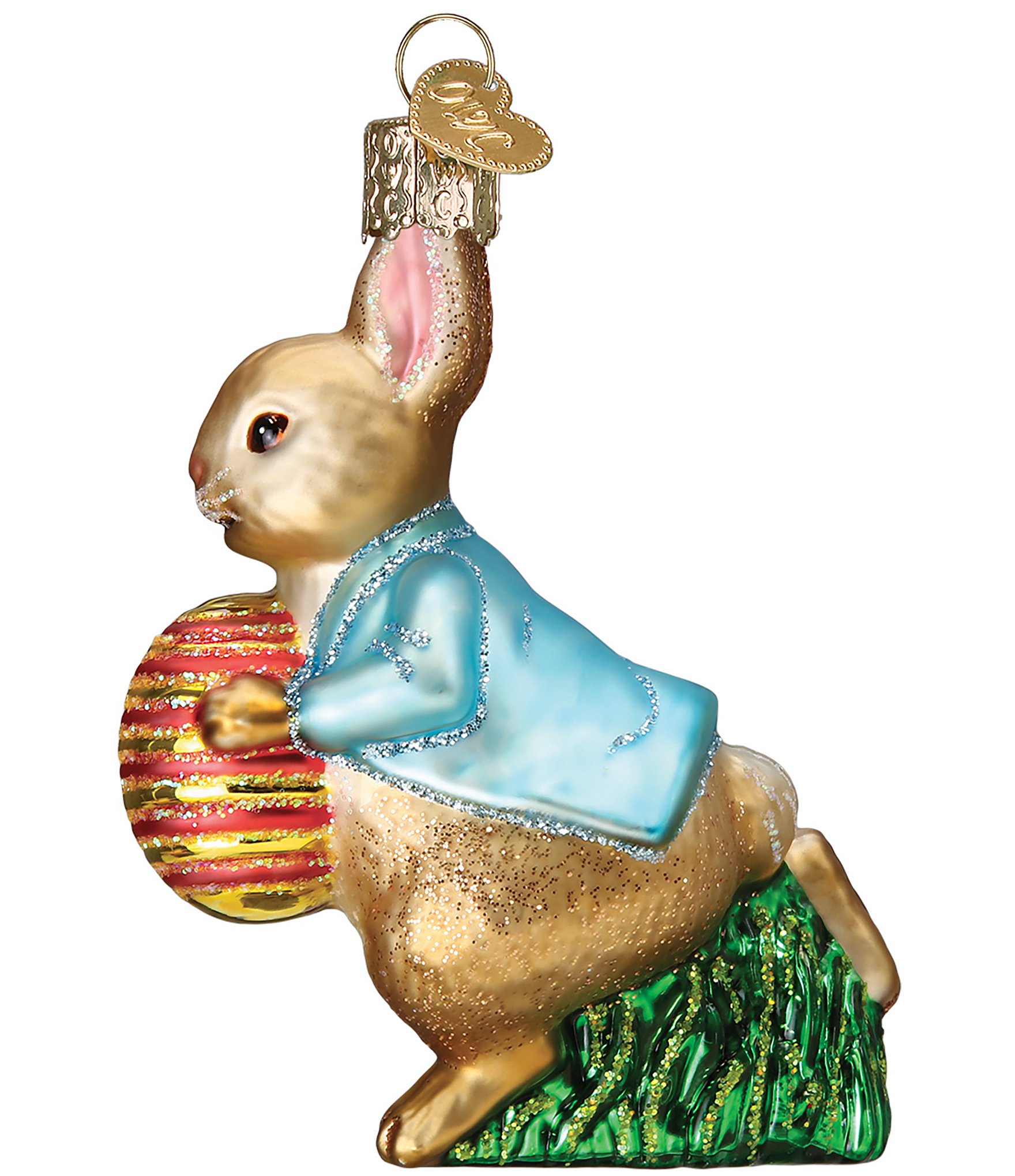Old World Christmas Peter Rabbit With Easter Egg Ornament