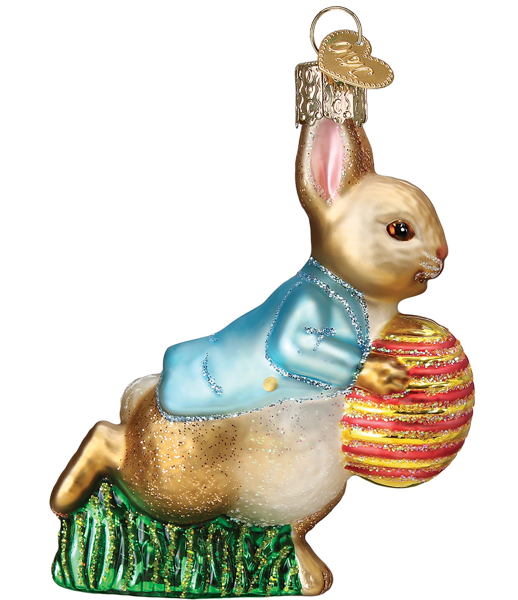 Old World Christmas Peter Rabbit With Easter Egg Ornament