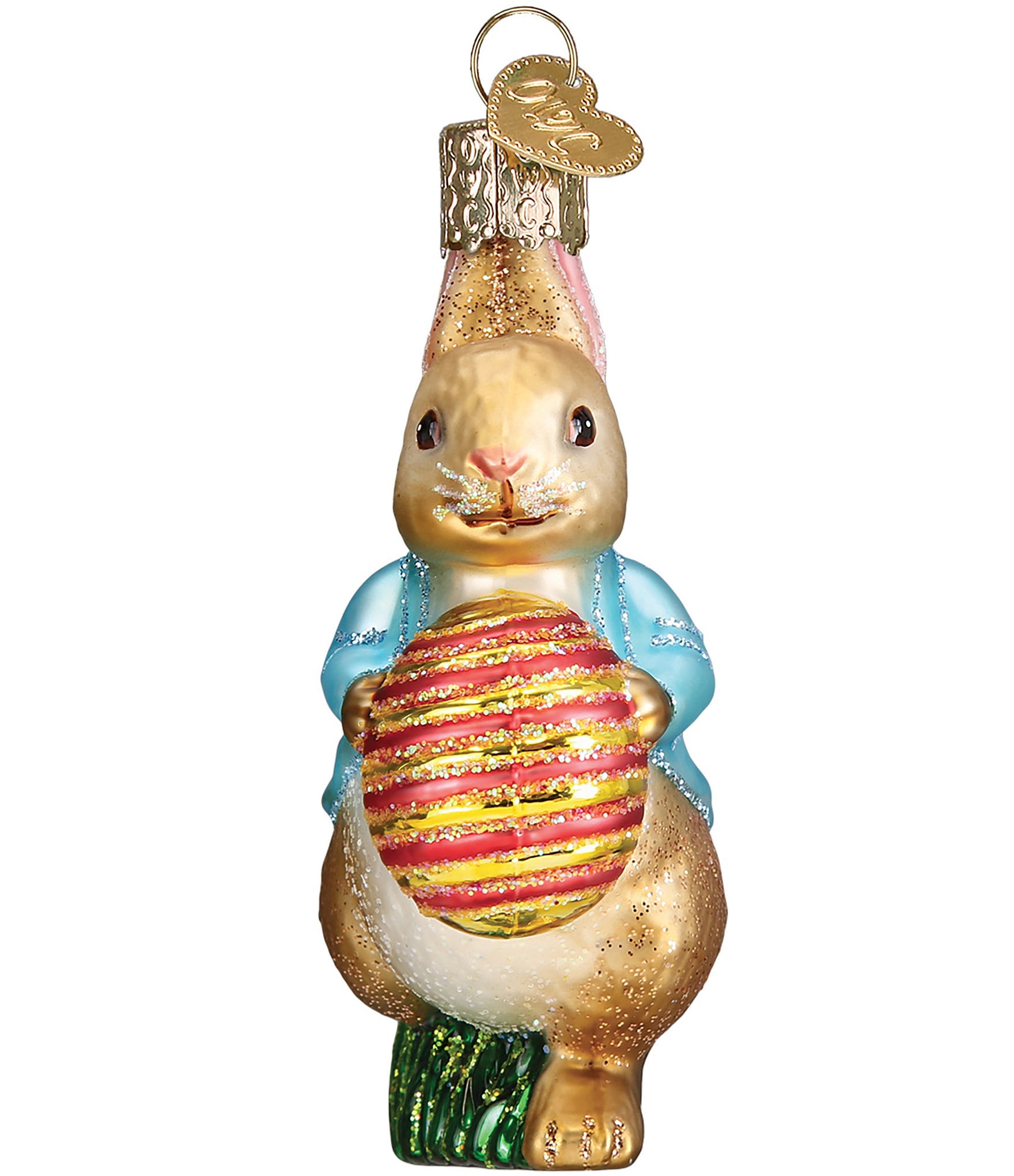 Old World Christmas Peter Rabbit With Easter Egg Ornament