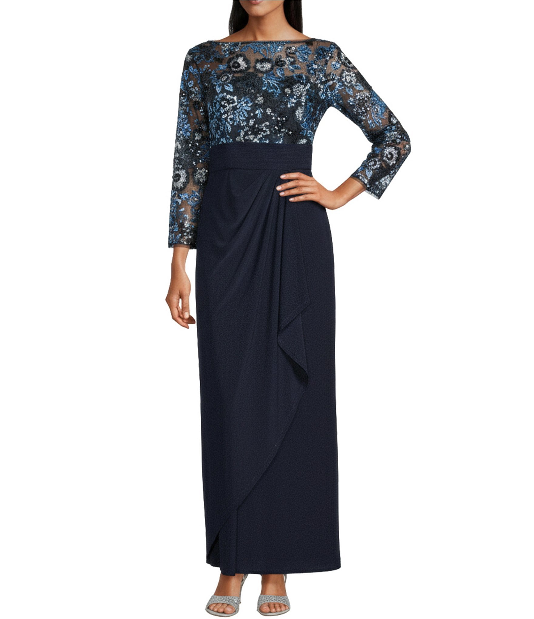 black formal dresses modest Modest Short-Sleeve Long Mermaid Prom Dress