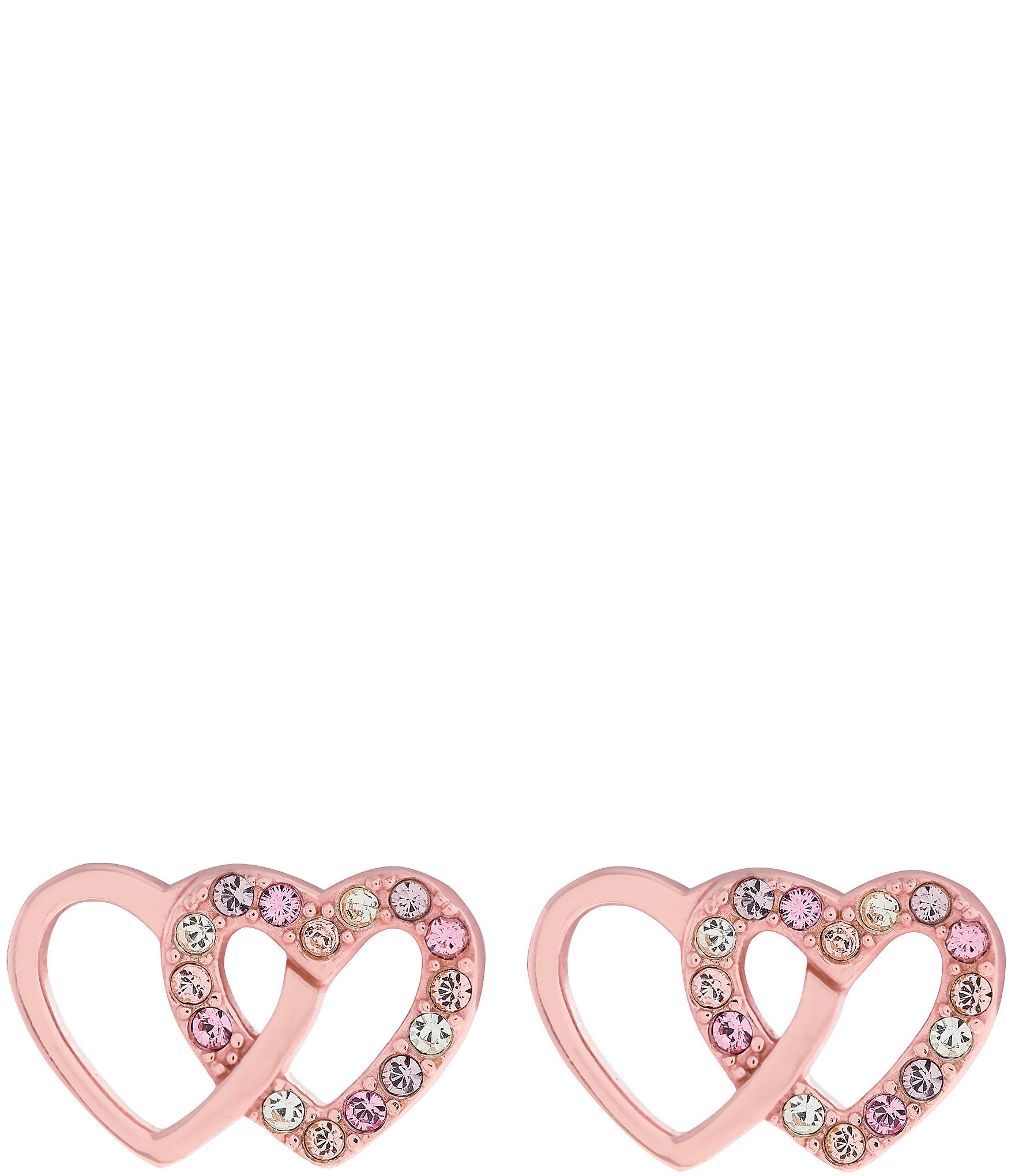 Olivia Burton Classics Crystal Interlink Heart Bracelet & Stud Earrings Set