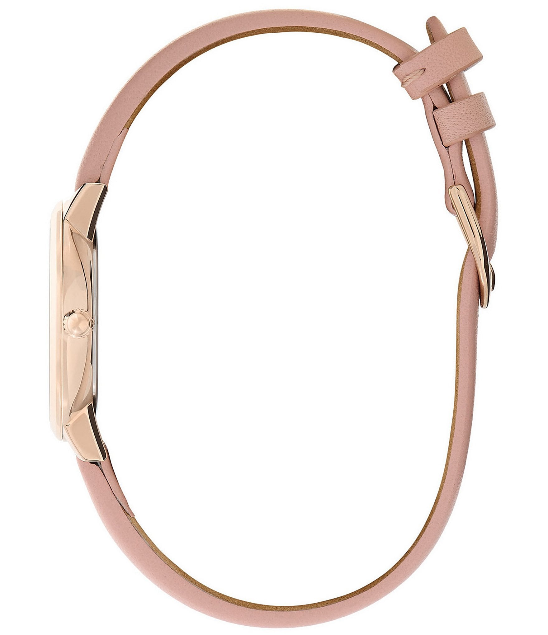 Olivia Burton Women's Bee Ultra Quartz Analog Blush Leather Strap Watch