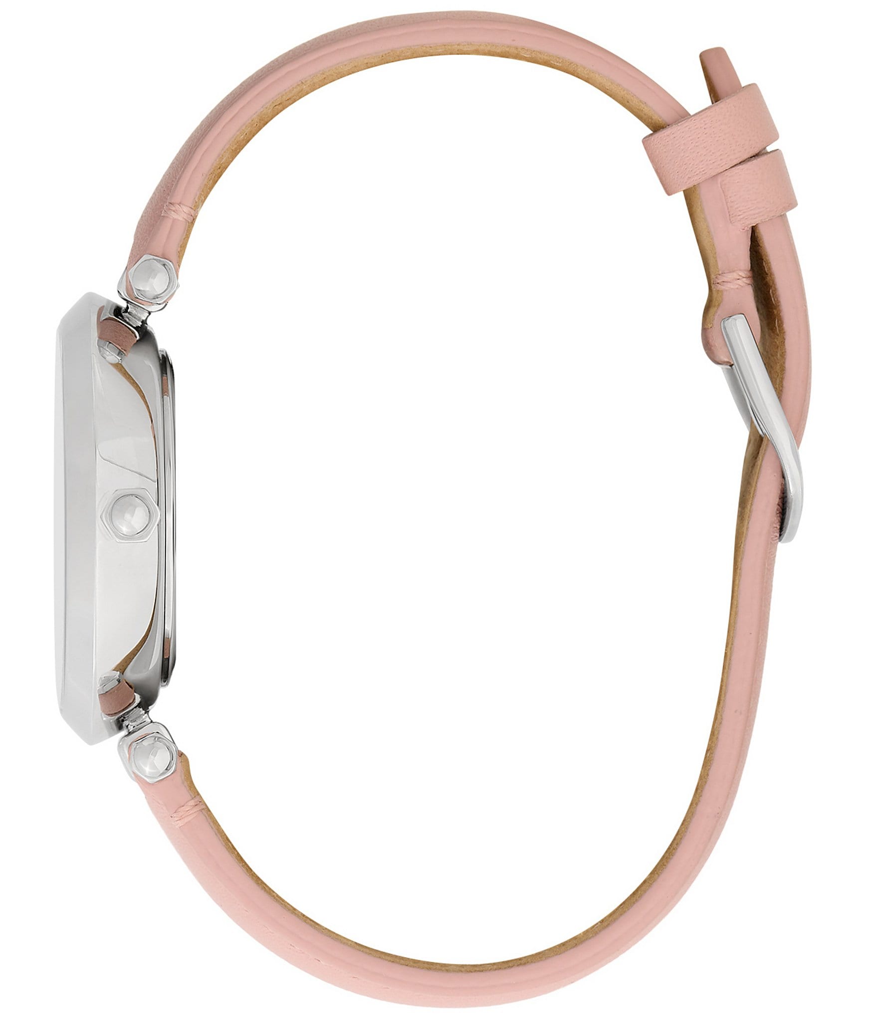 Olivia Burton Women's Floral T-Bar Quartz Analog Blush Leather Strap Watch