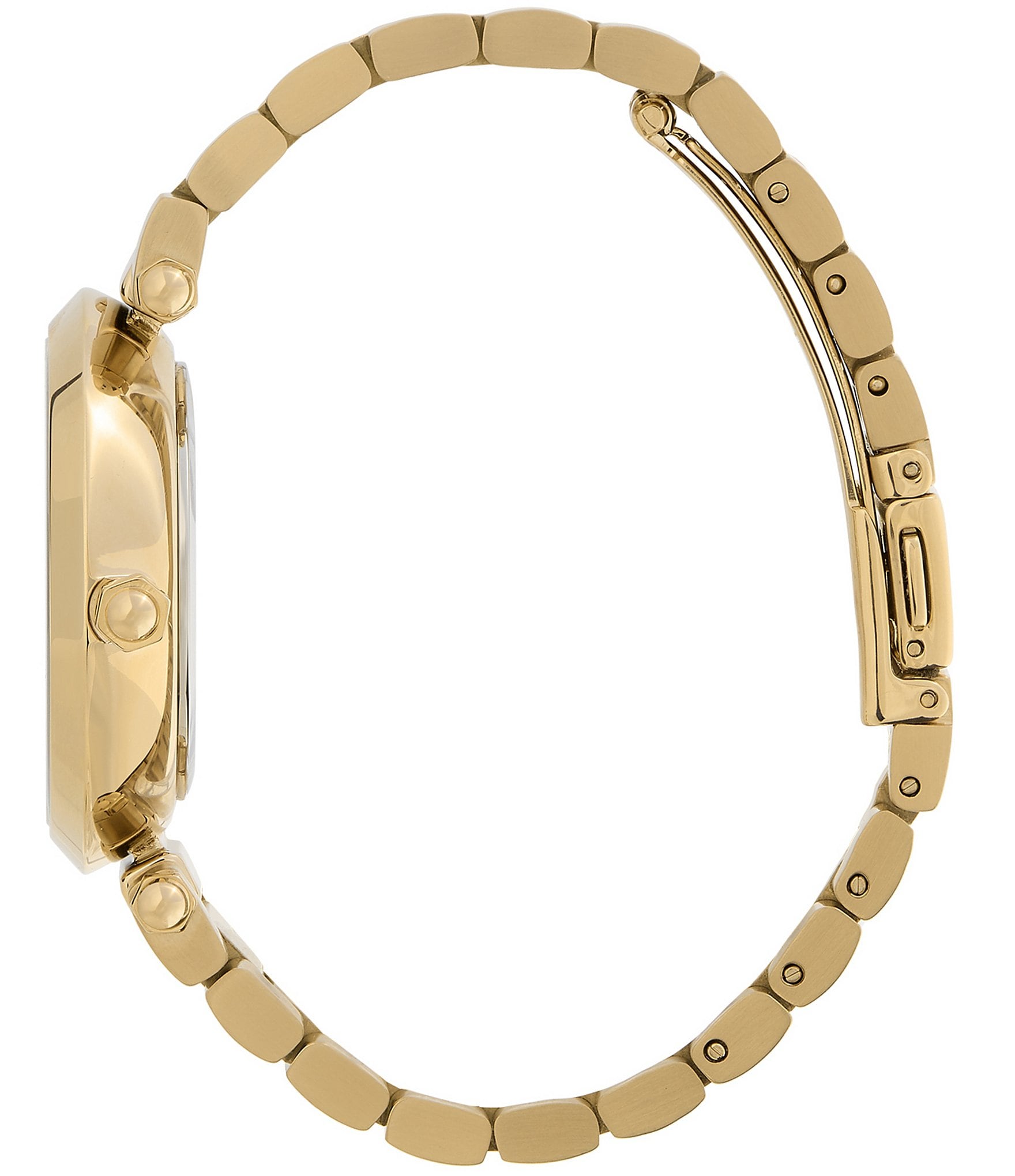 Olivia Burton Women's Floral T-Bar Quartz Analog Gold Stainless Steel Bracelet Watch