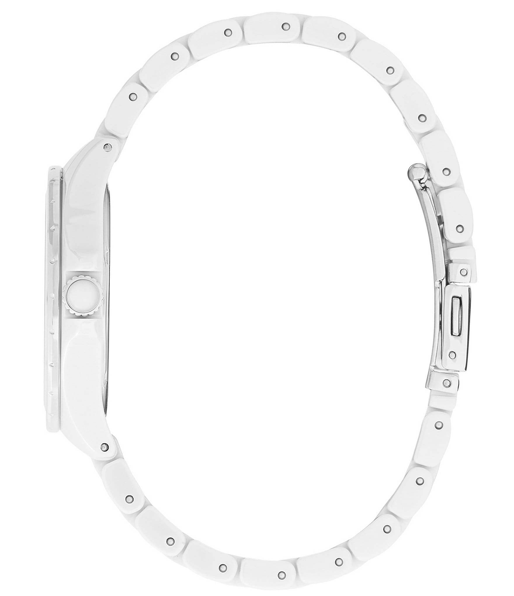 Olivia Burton Women's Sport Luxe Quartz Chronograph White Ceramic Bracelet Watch