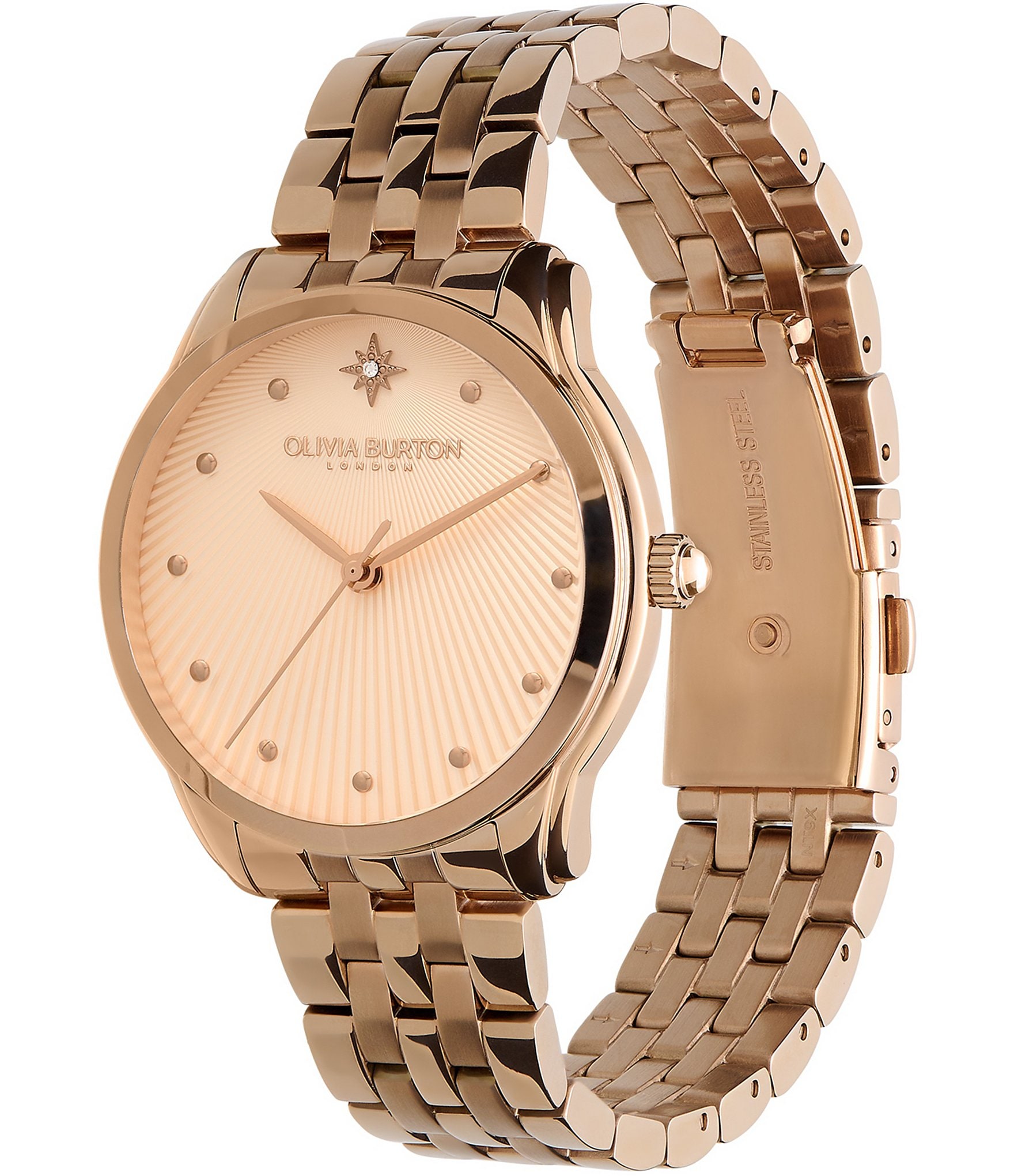 Olivia Burton Women's Starlight Quartz Analog Carnation Gold Stainless Steel Bracelet Watch